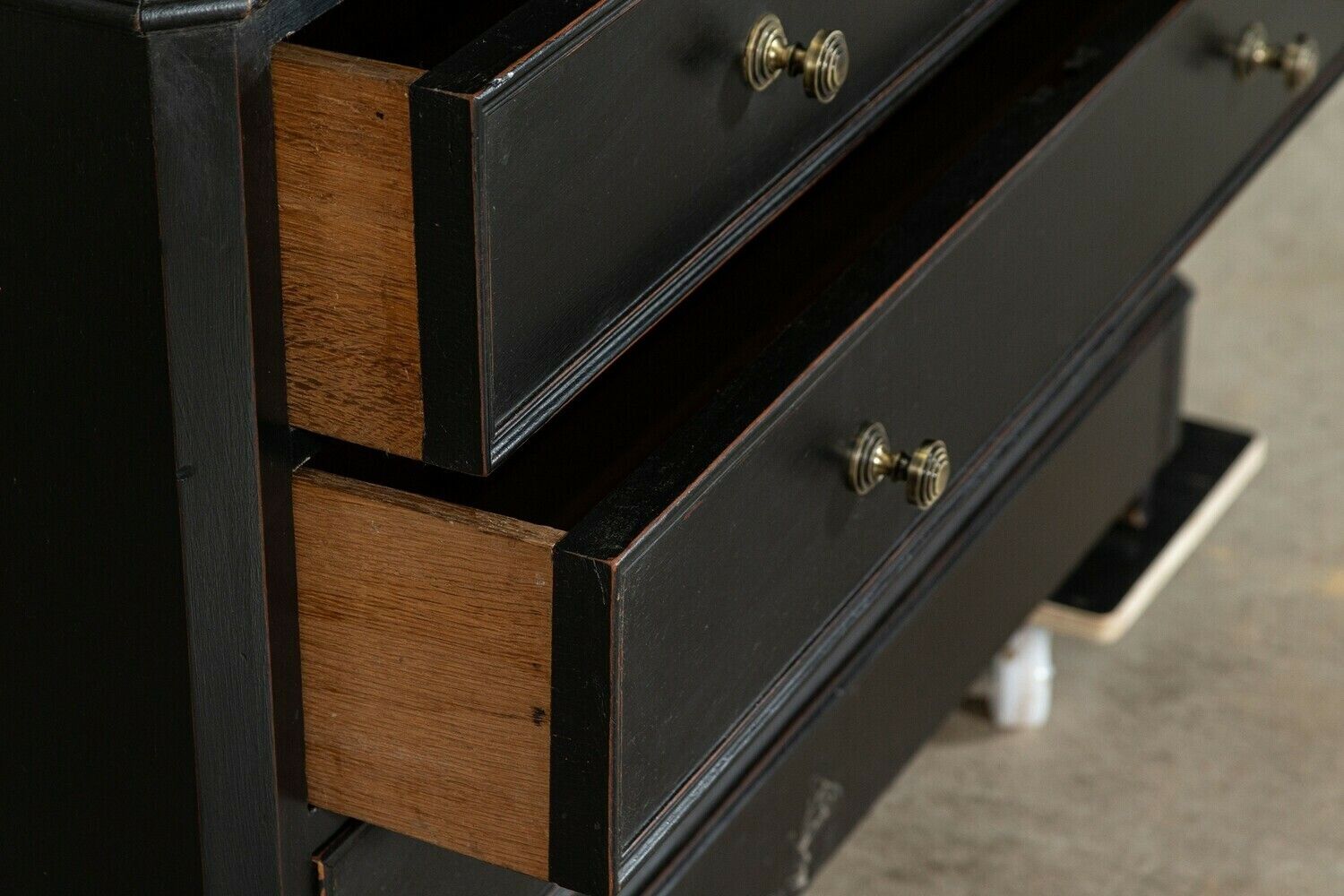 Furniture  19thc French Ebonised Walnut Commode photo