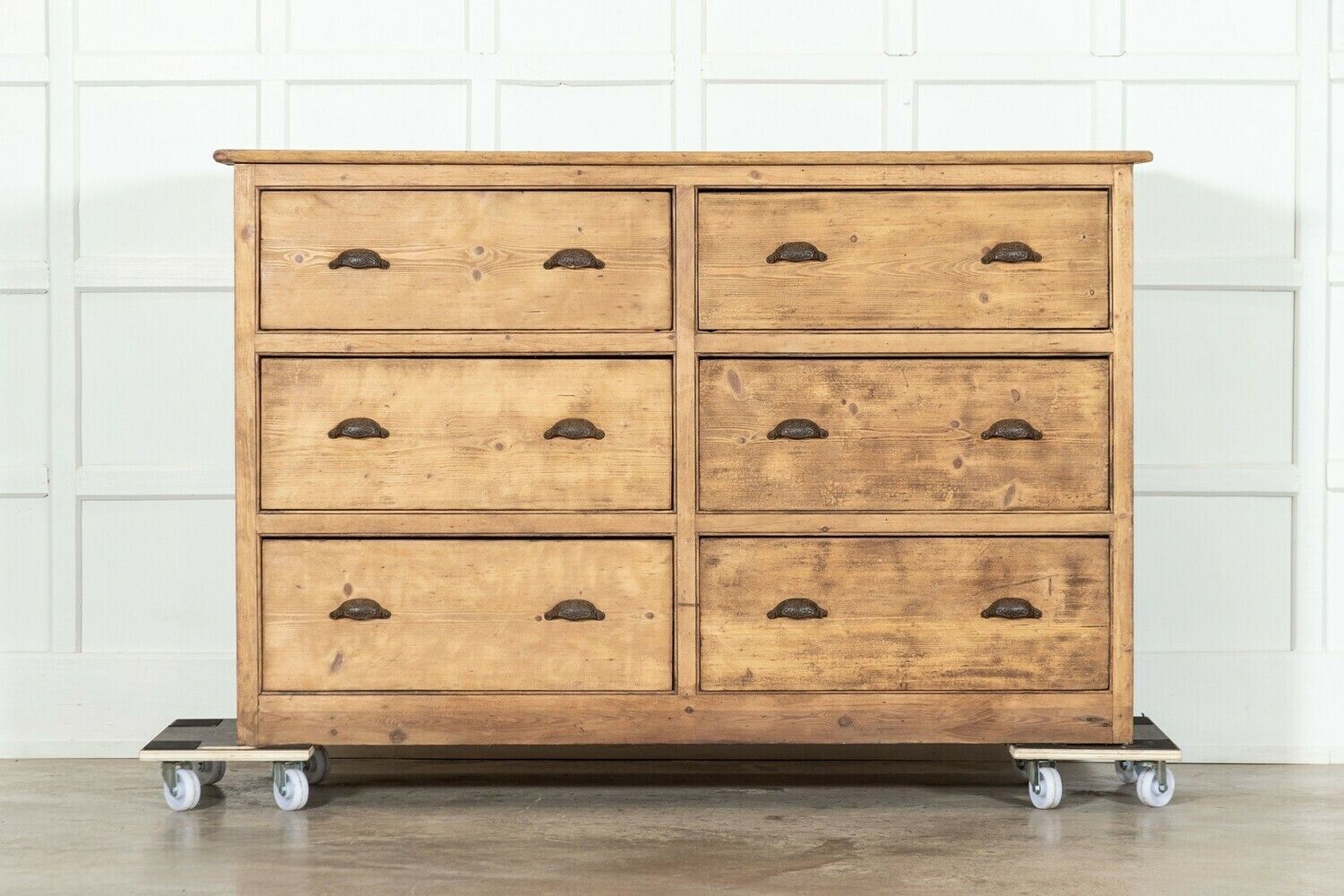 Large 19thc English Pine Chest Drawers