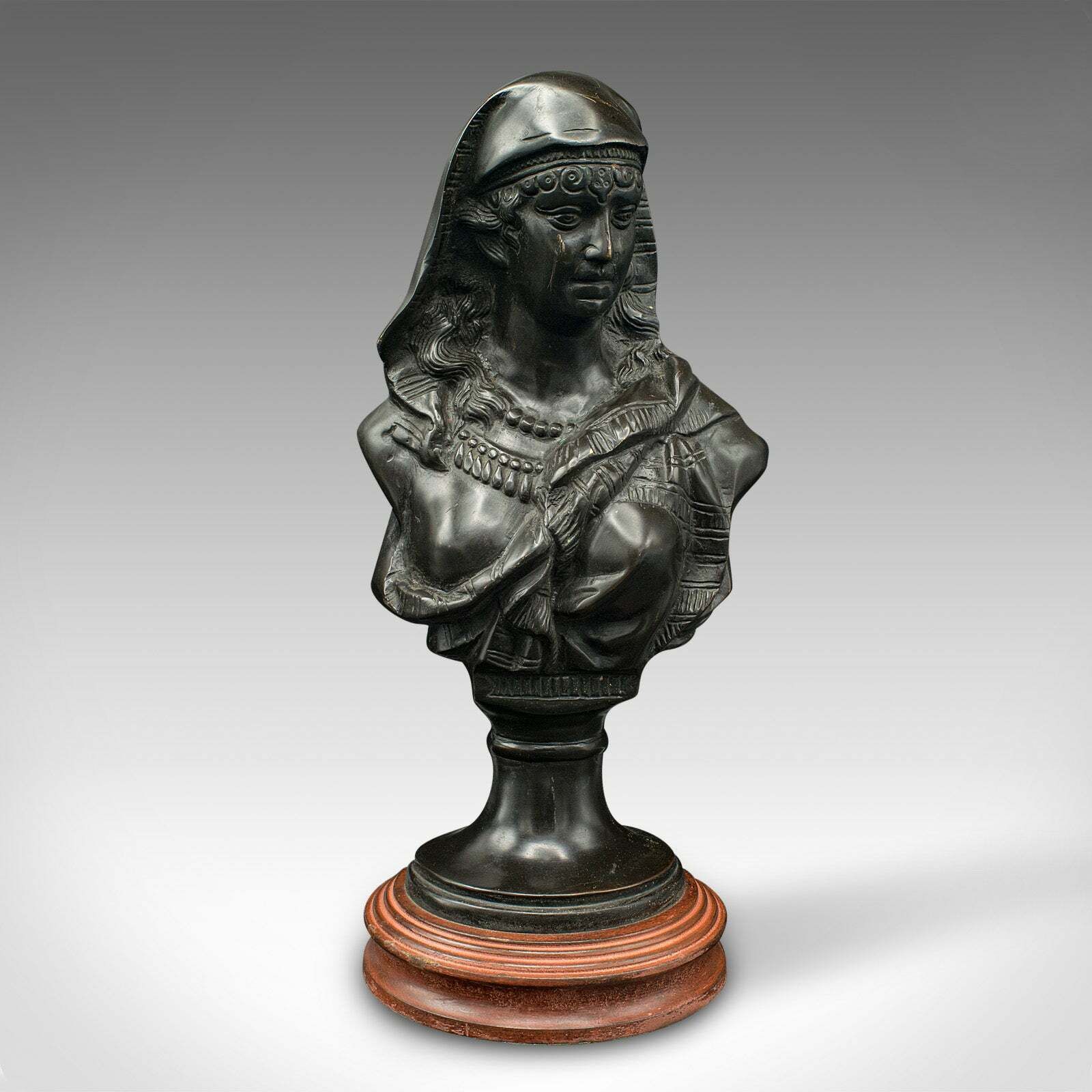 Antique Portrait Bust, French, Decor, Female Bronze Statue, Victorian, C.1900 photo furniture