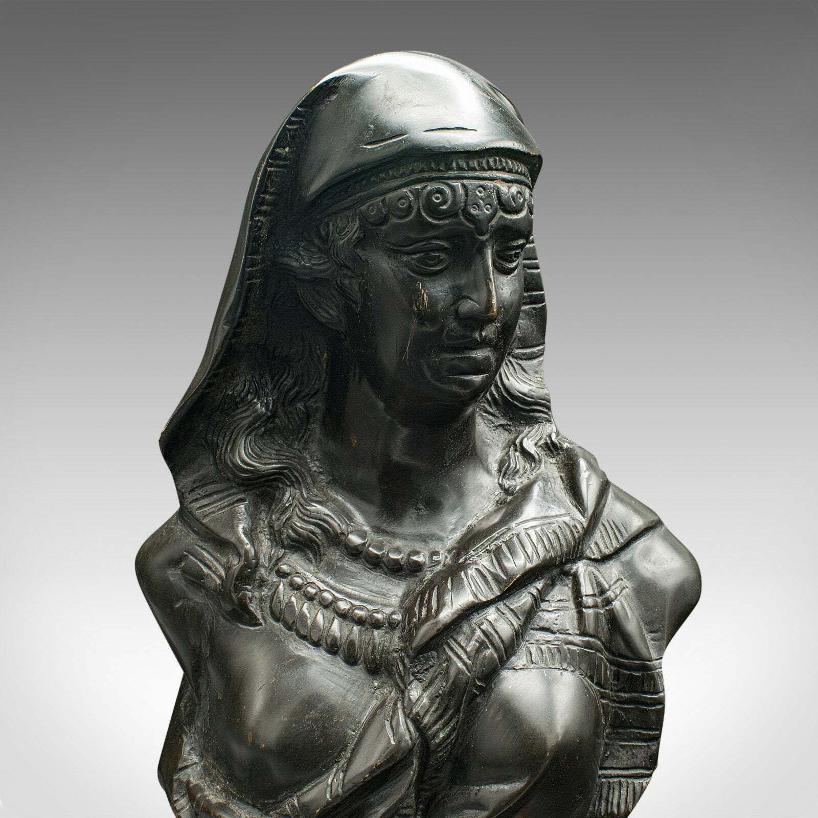 Antique Portrait Bust, French, Decor, Female Bronze Statue, Victorian, C.1900 photo buy
