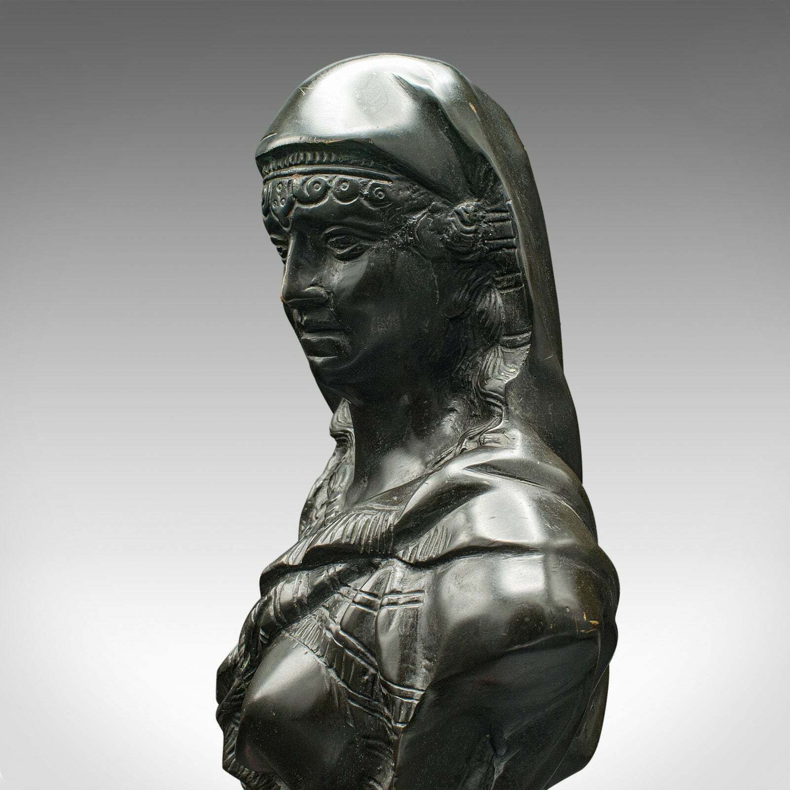 photo furniture Antique Portrait Bust, French, Decor, Female Bronze Statue, Victorian, C.1900