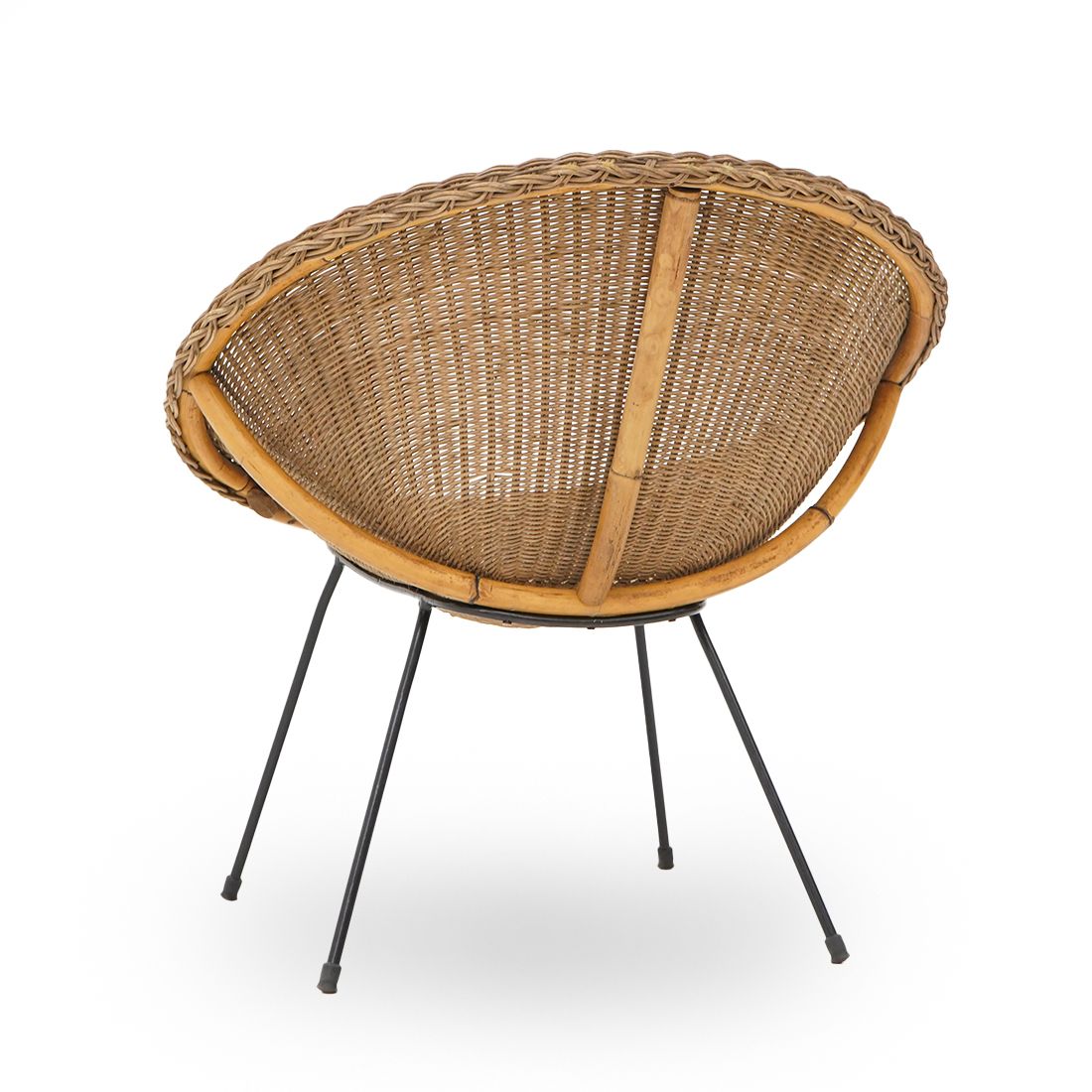 photo furniture Woven Rattan Armchair, 1950s