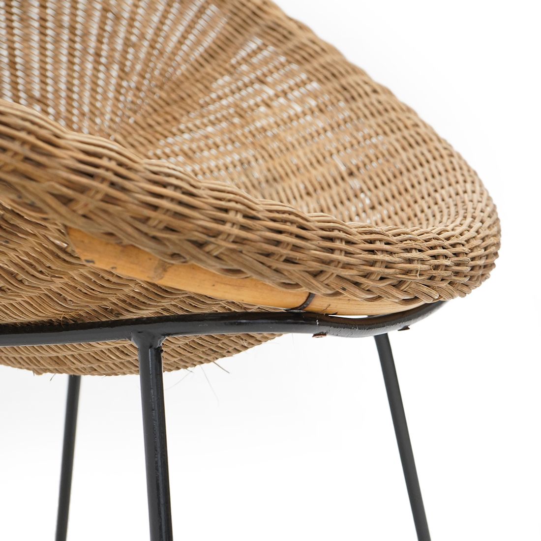 photo for sale Woven Rattan Armchair, 1950s