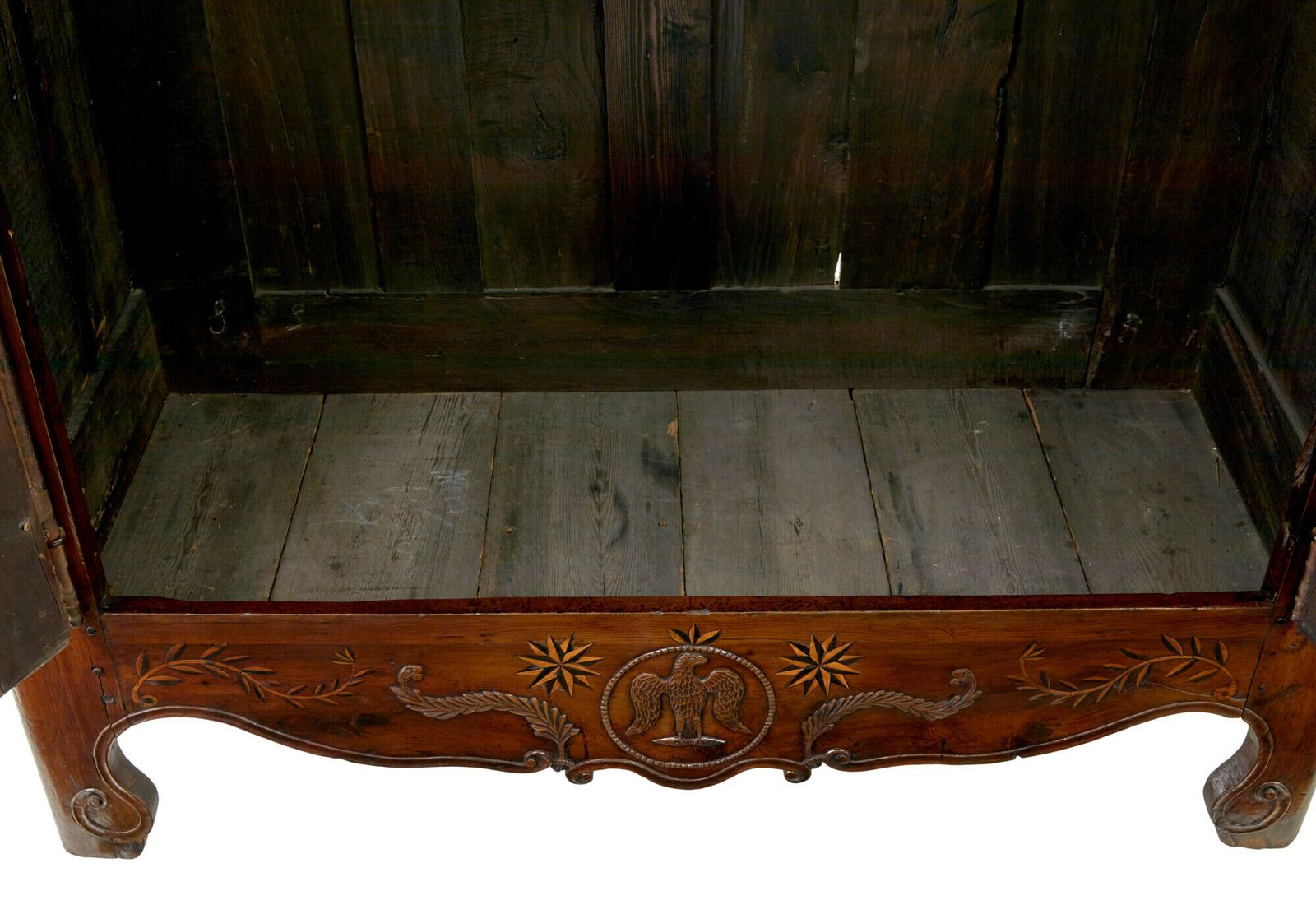 18th Century Carved French Yew And Chestnut Armoire photo for sale