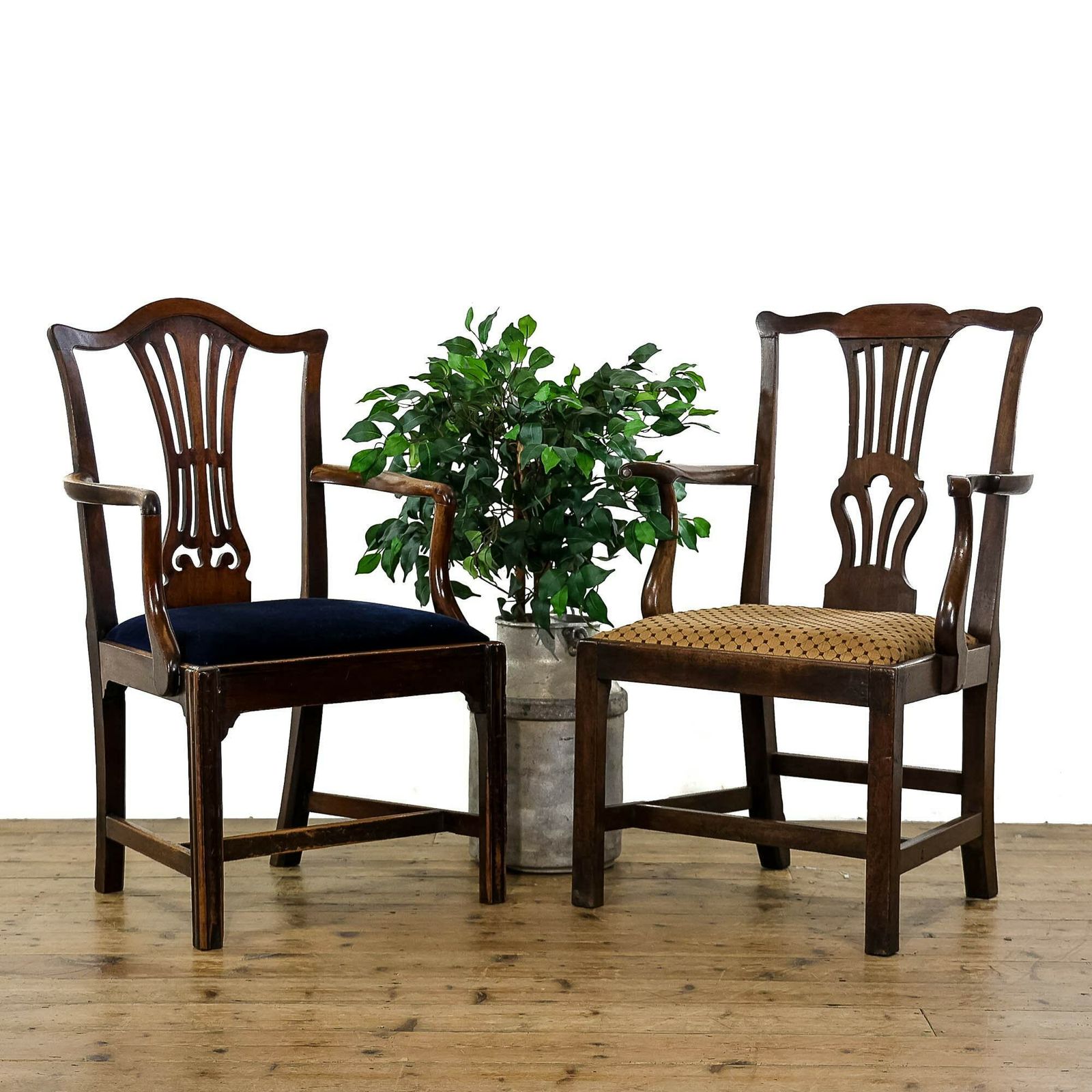 Duo Of Upholstered Armchairs | Antique Seating | Antique Armchairs | Georgian Chairs | Antique Chairs