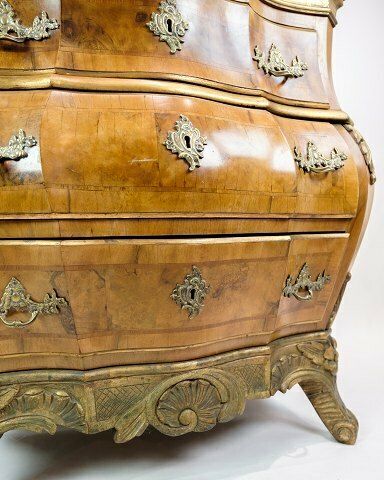Rococo Chest Of Drawers In Walnut, Danish Design From 1880s photo buy