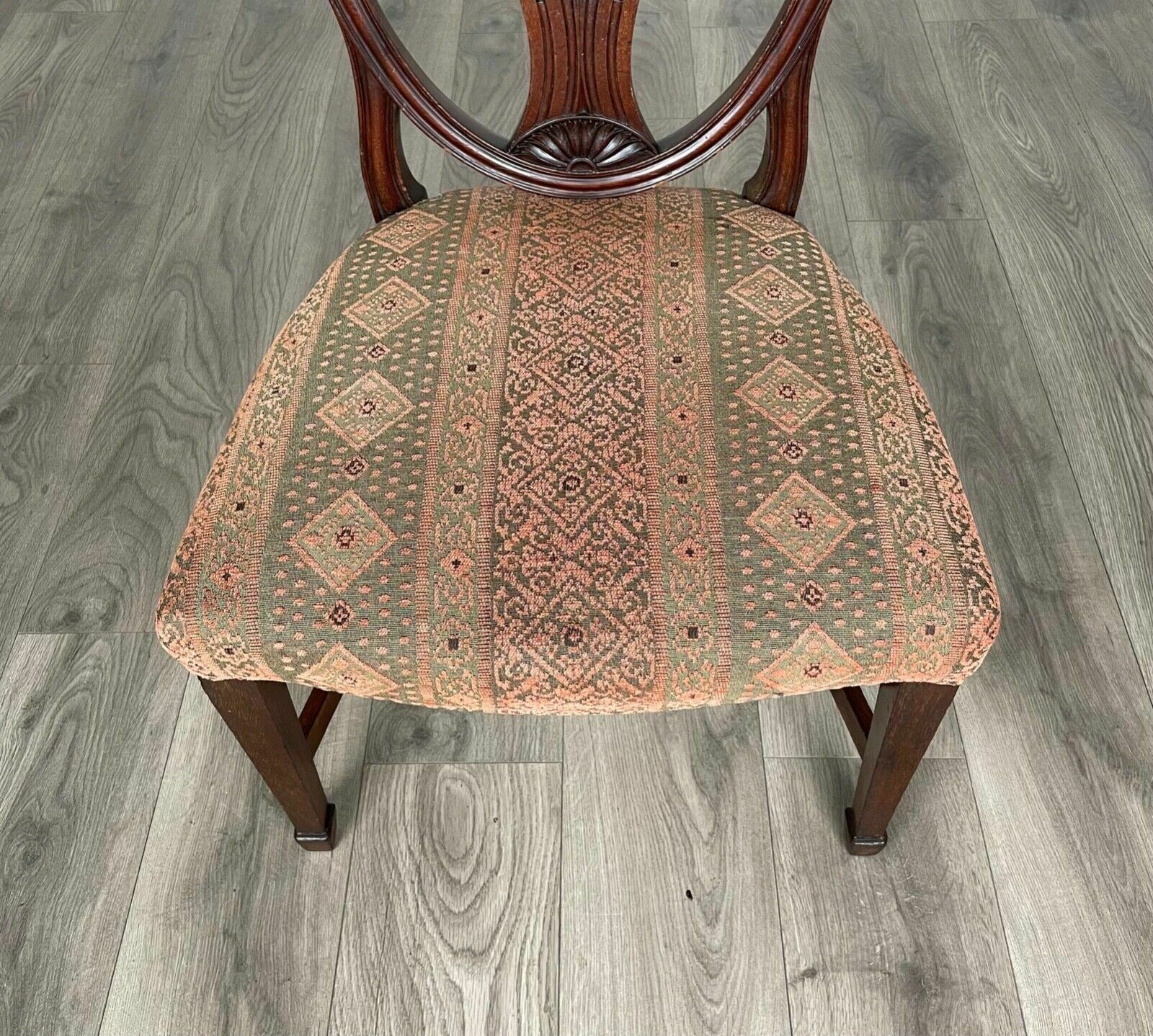 Antique 18th Century Set Of 8 Shield Back Dining Chairs photo vintage