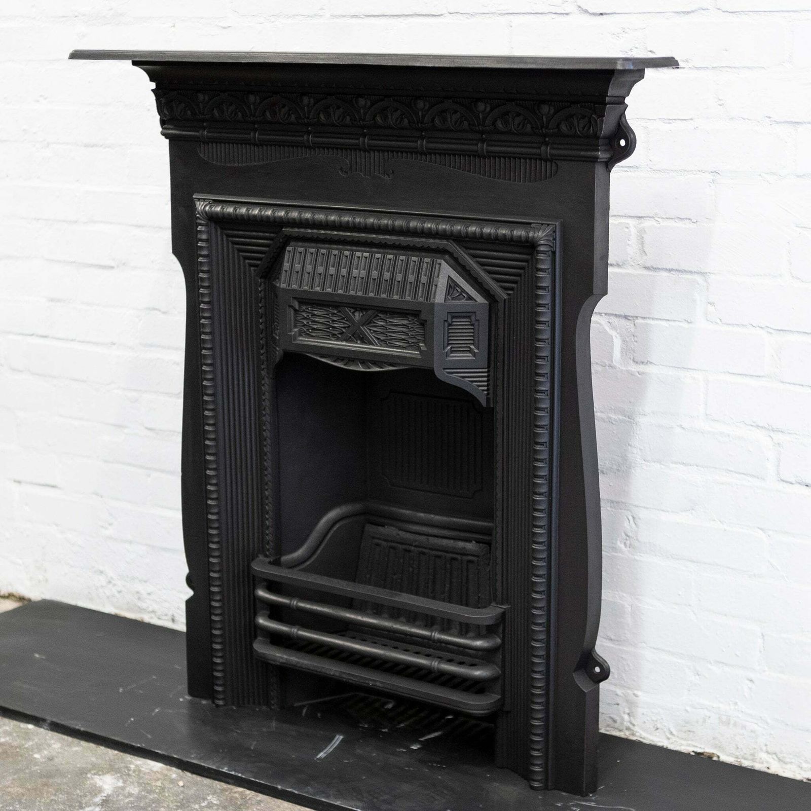 Antique Cast Iron Combination Fireplace photo vintage
