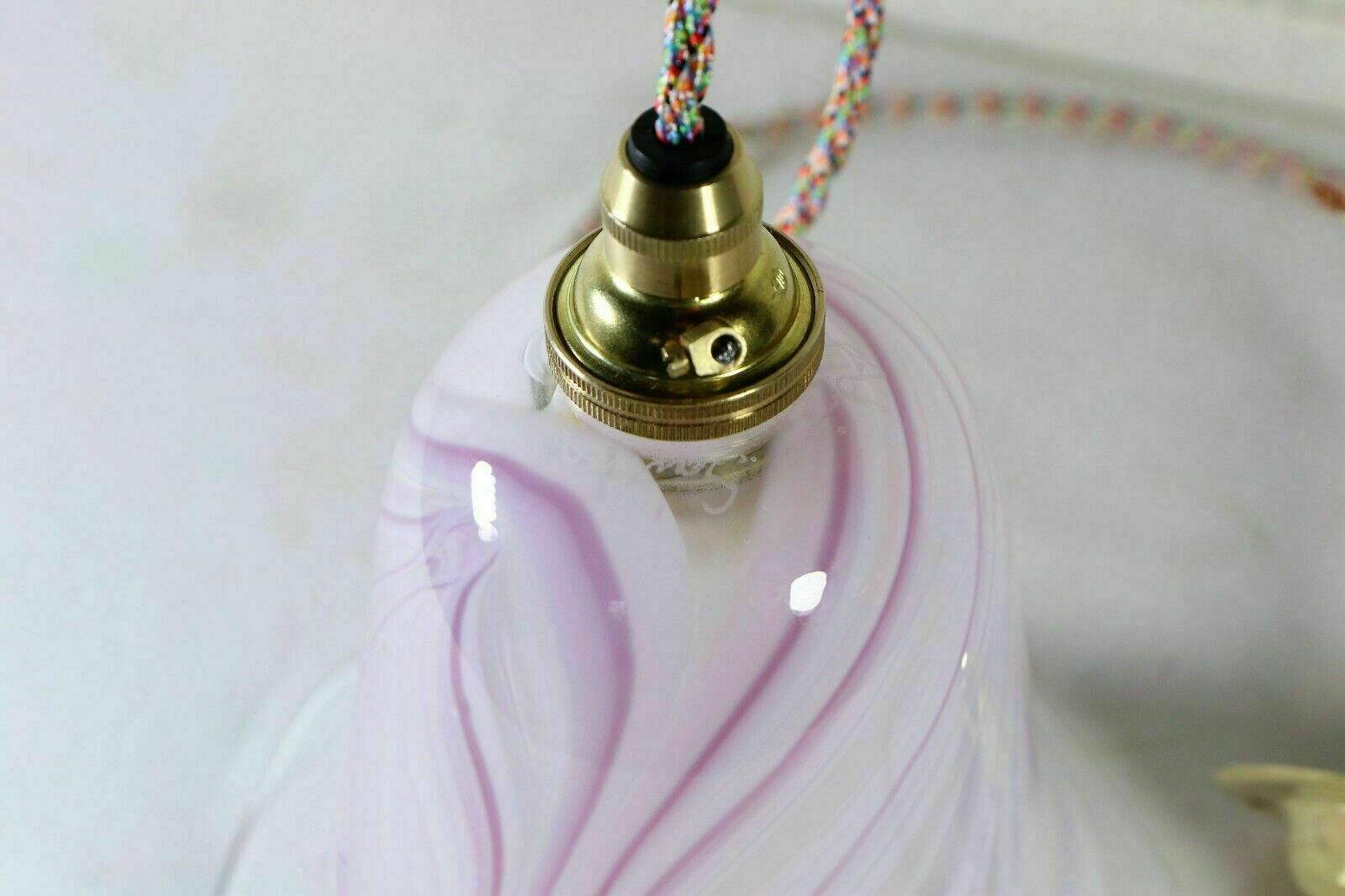 Ceiling Light Adrian Sankey Glass Pendant Marbled Pink Vintage Glass Antique 2 photo vintage