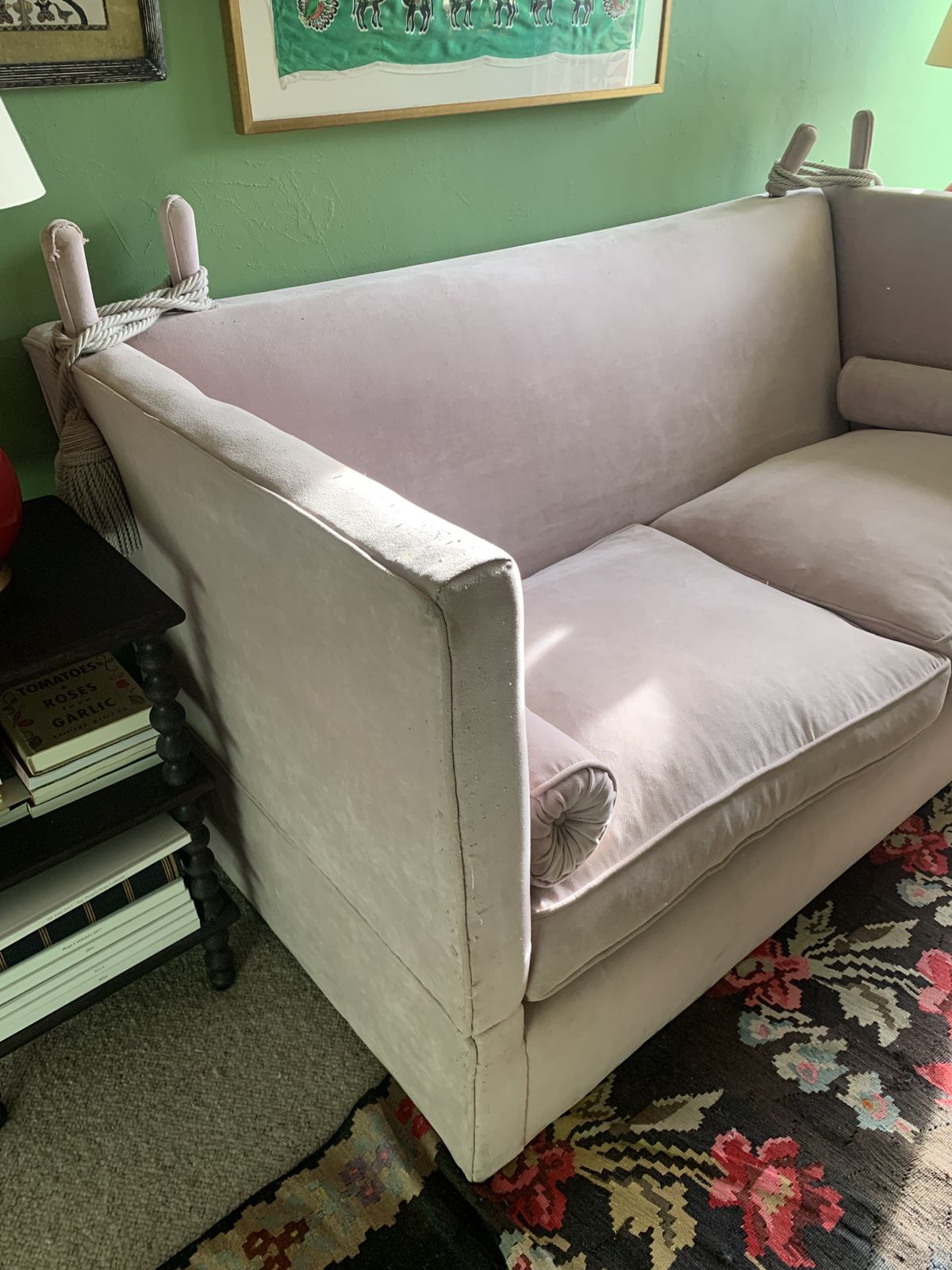 Antique Upholstered Drop Arm Knoll Sofa photo buy