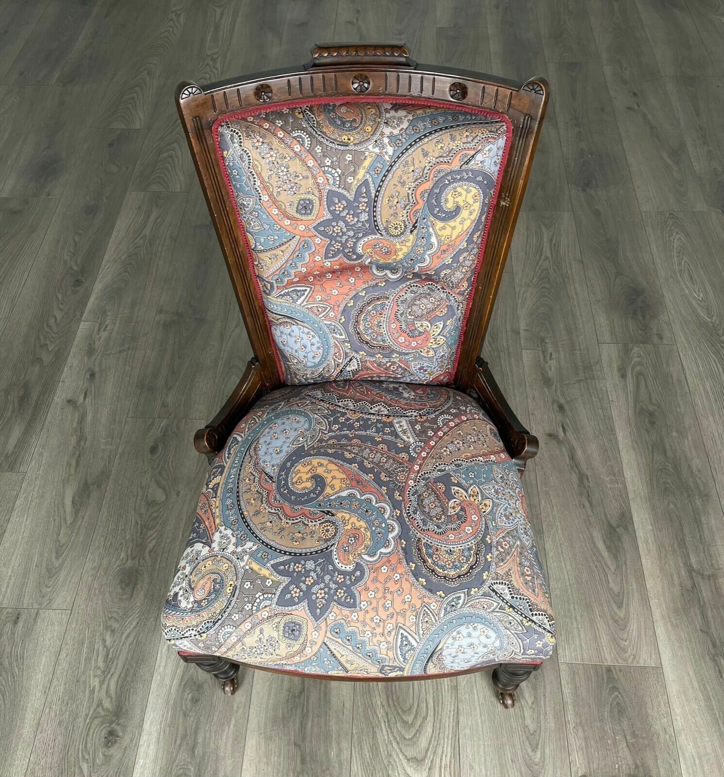 250.0 Antique 20th Century Nursing Chair / Armchair In Mahogany photo