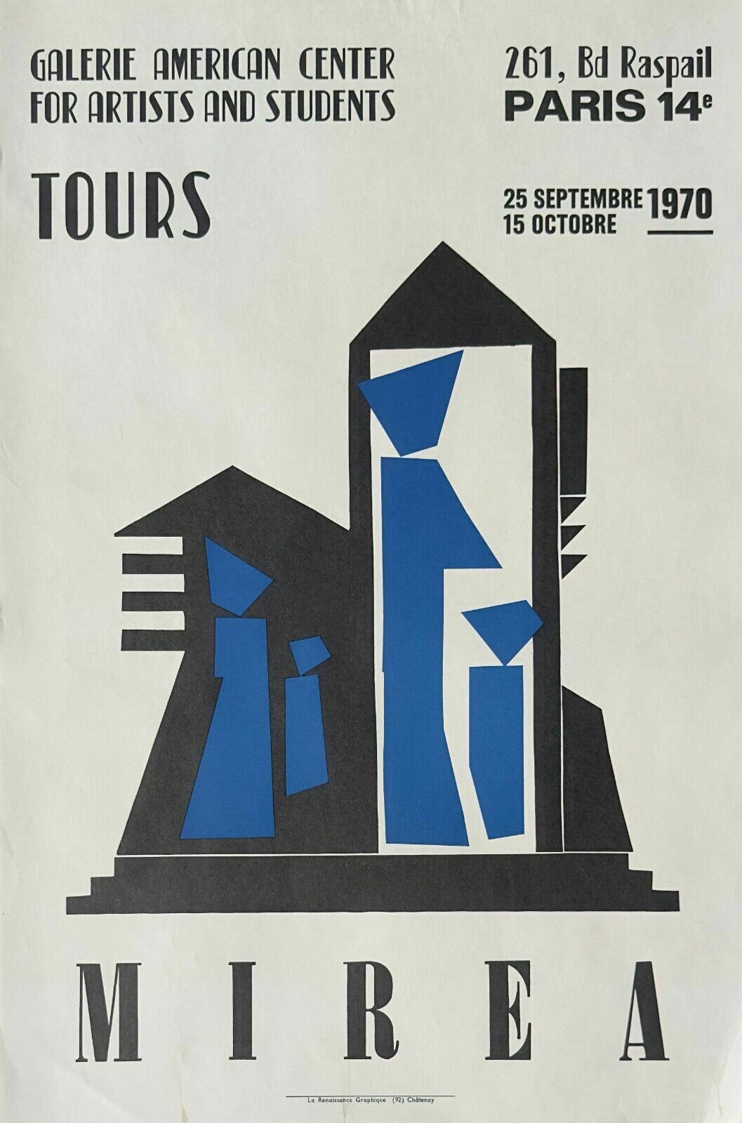 Ioan Mirea Romanian Painter Poster Poster 1970 American Center Paris Abstract