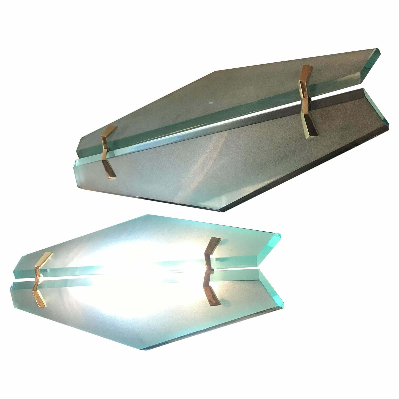 Max Ingrand Fontana Arte " Mod 1937" Iron Brass Glass 1960 Italy