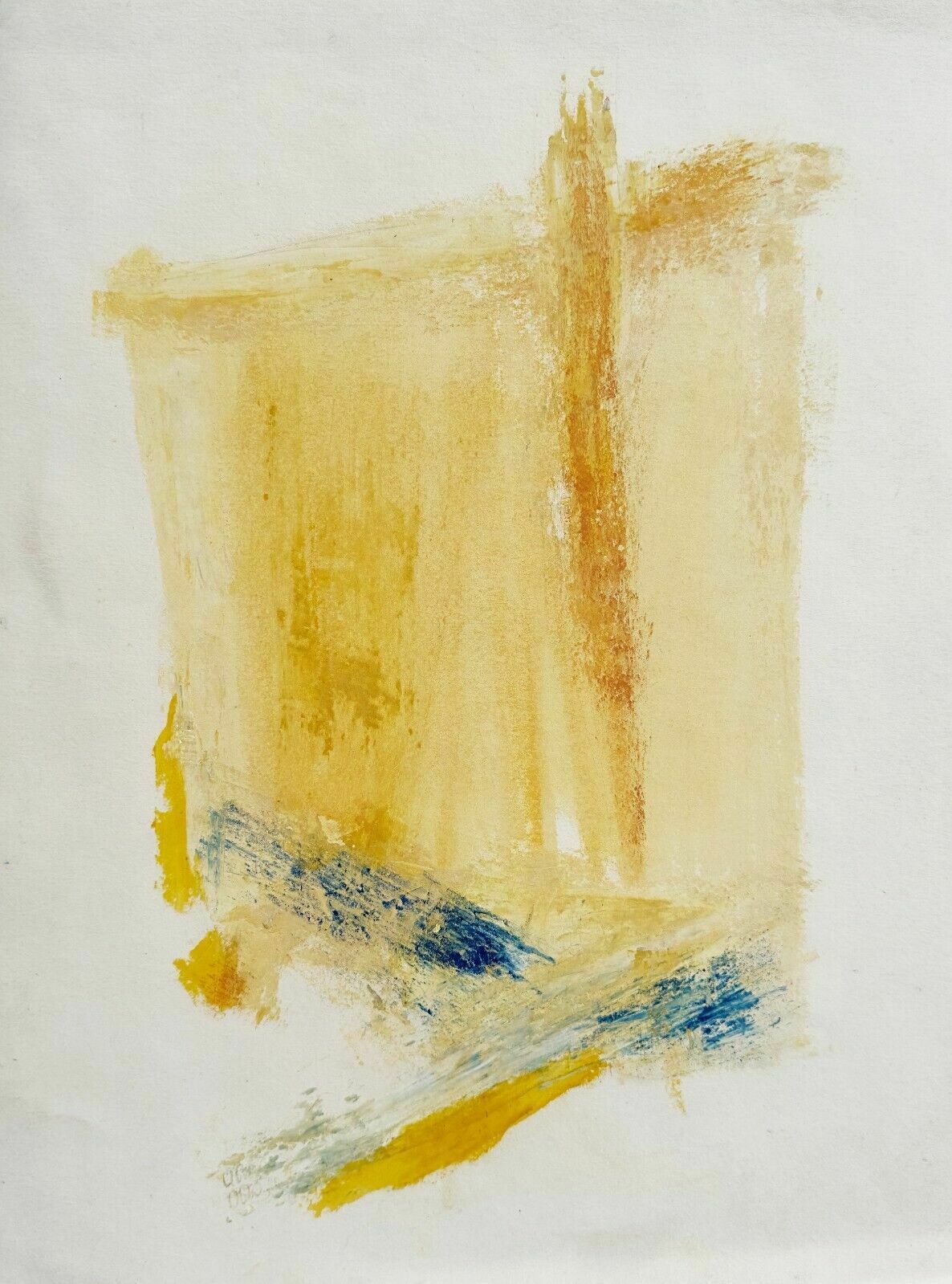 Link Dezo Signed Pastel Drawing   French Woman Artist 1986 Abstract Art