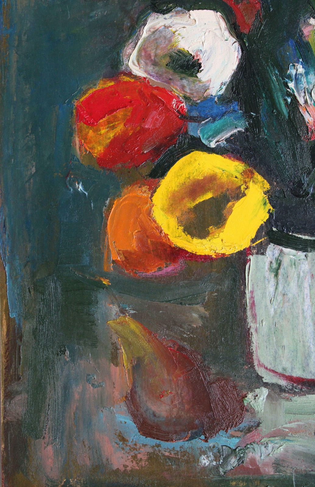 Aleksandr Rodin Tulips With Pear. Oil On Cardboard photo furniture