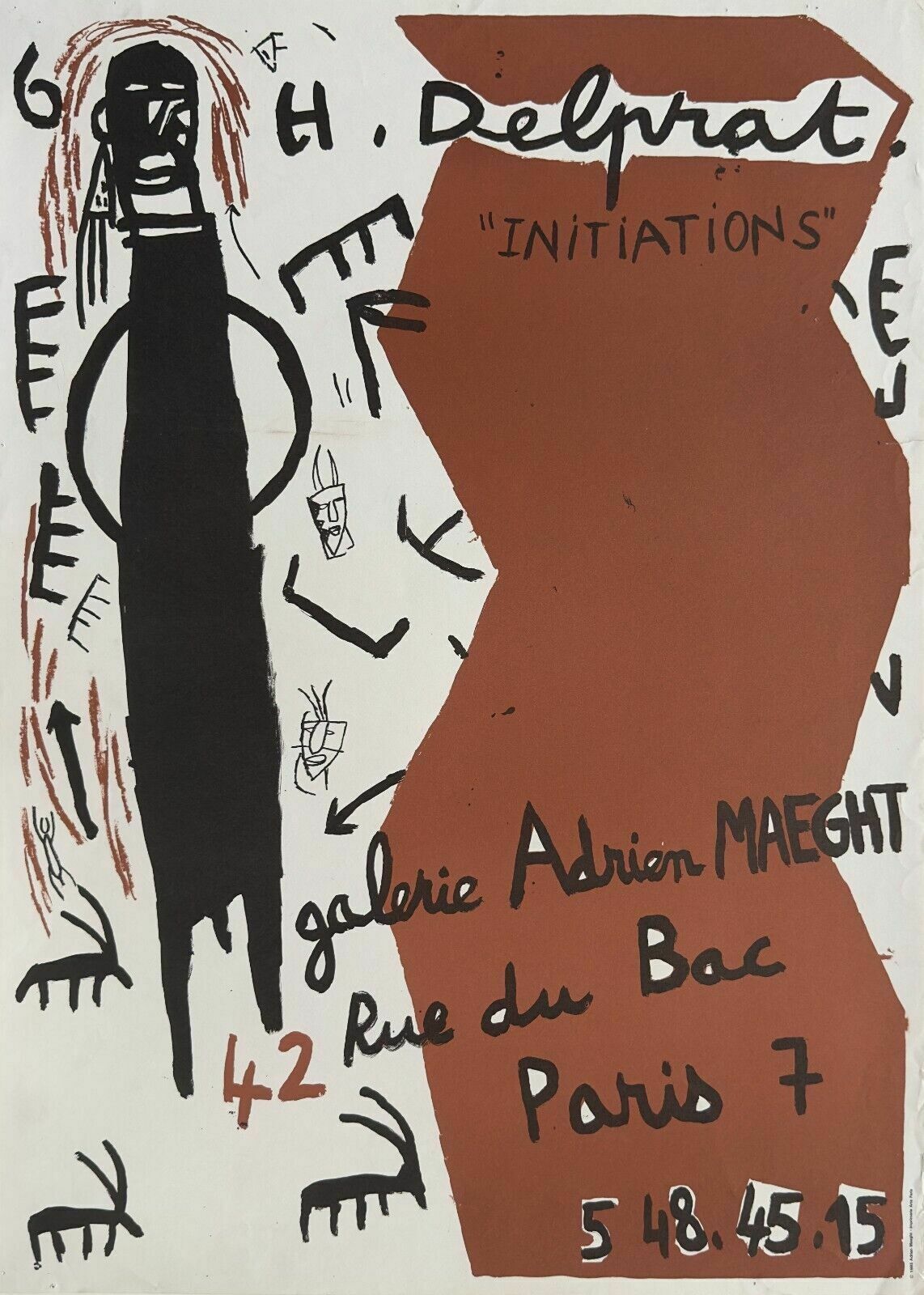 Helene Delprat Art Poster Maeght Initiations Woman Artist Paris 1985