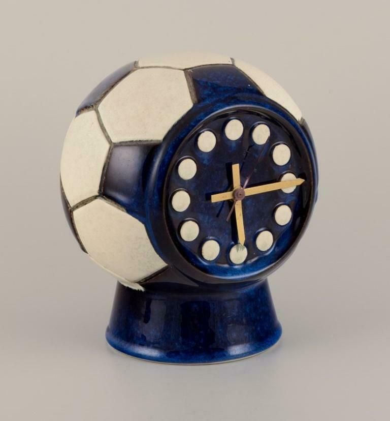 Berit Sundell, Gustavsberg. Ceramic Tabletop Clock In The Shape Of A Soccer Ball photo furniture