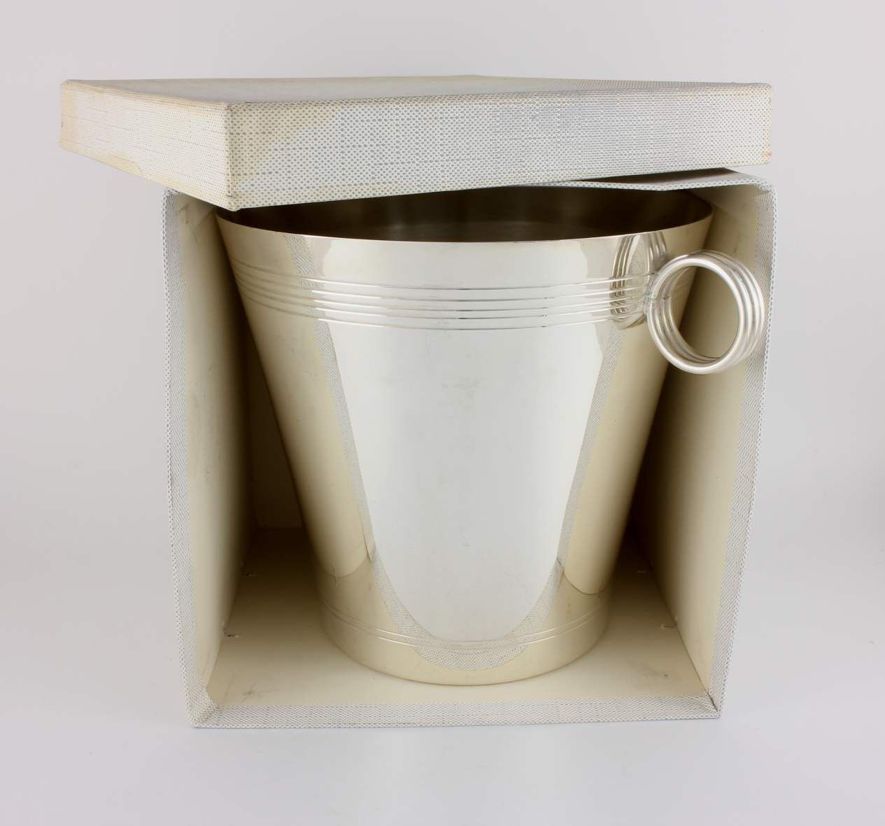 Silver Plated Udner France Wine Cooler In Box. French Champagne Bucket. photo furniture