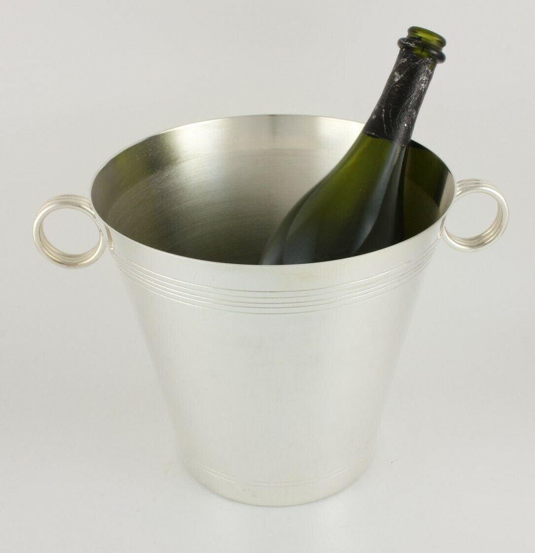 Home Decor Silver Plated Udner France Wine Cooler In Box. French Champagne Bucket. photo