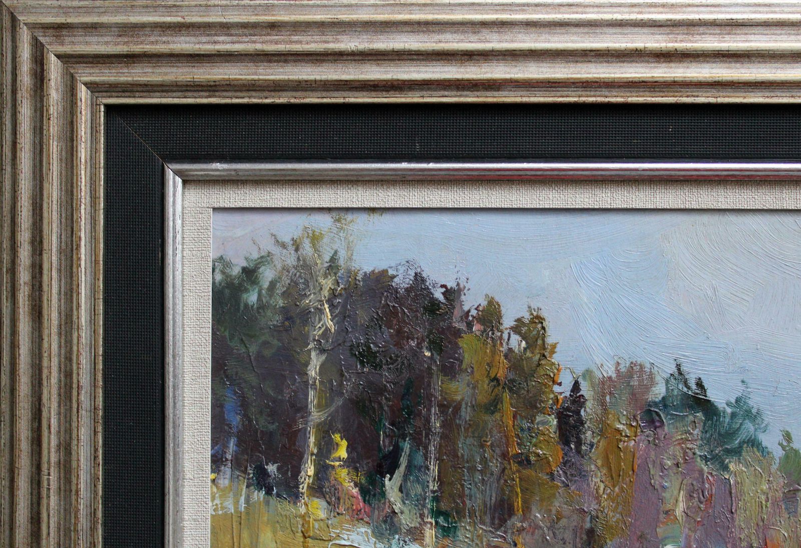 Janis Galzons The River In The Summer. Cardboard, Oil photo 418.0