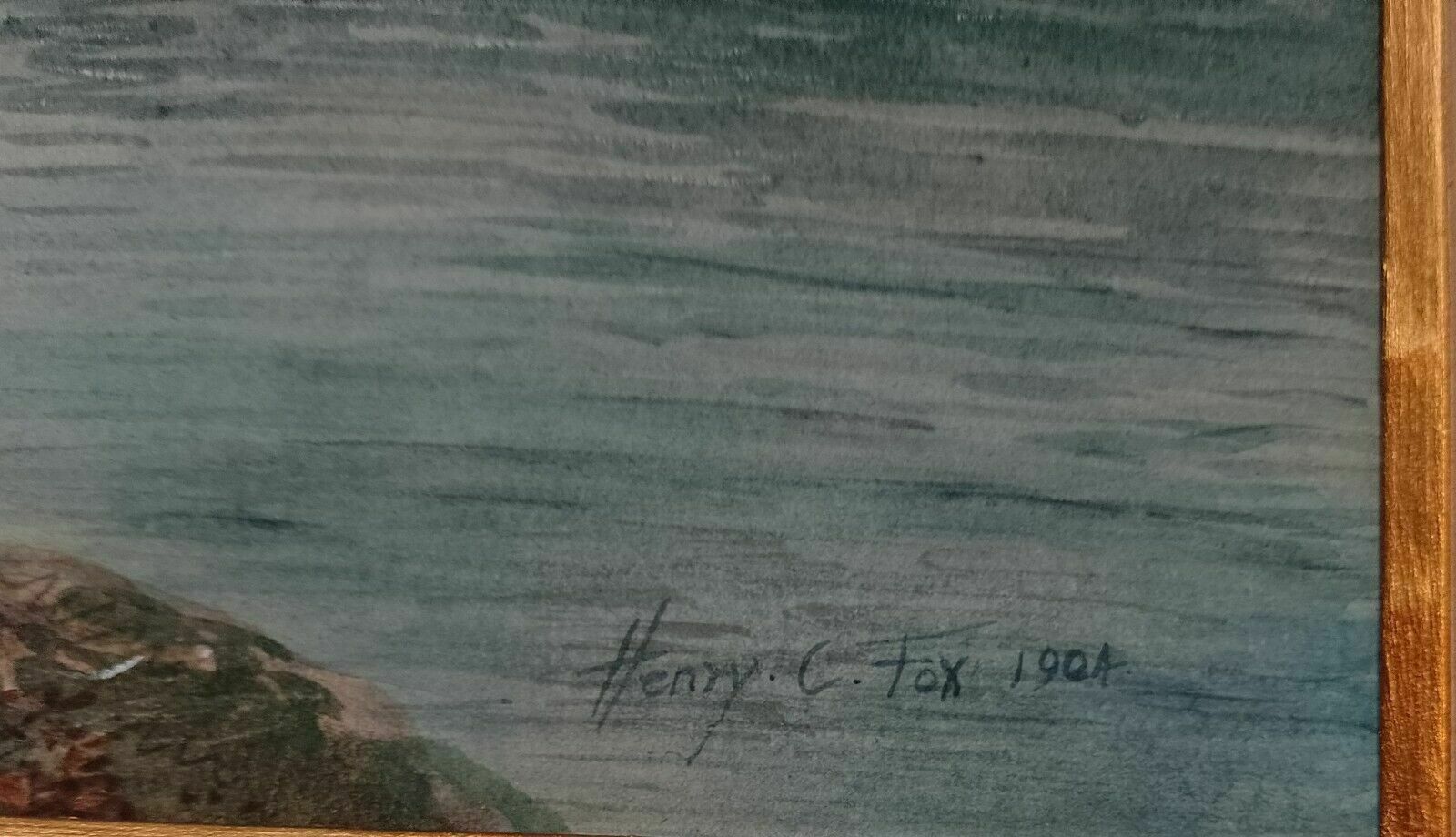 photo buy Antique Watercolour Painting Loch Goyle Scotland Signed Henry Charles Fox 1904
