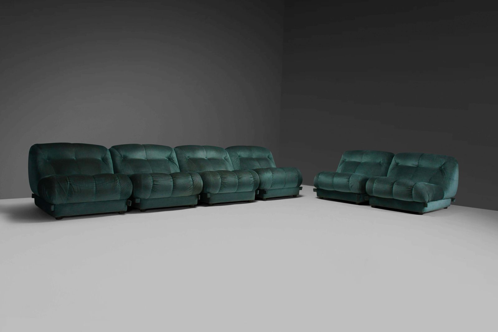 Large Modular Sectional ‘Nuvolone’ Sofa By Rino Maturi In Green Fabric, 1970s photo furniture