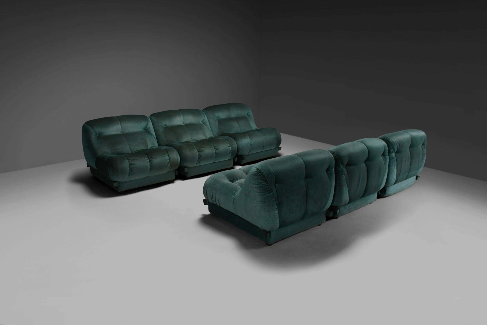 Large Modular Sectional ‘Nuvolone’ Sofa By Rino Maturi In Green Fabric, 1970s photo Furniture