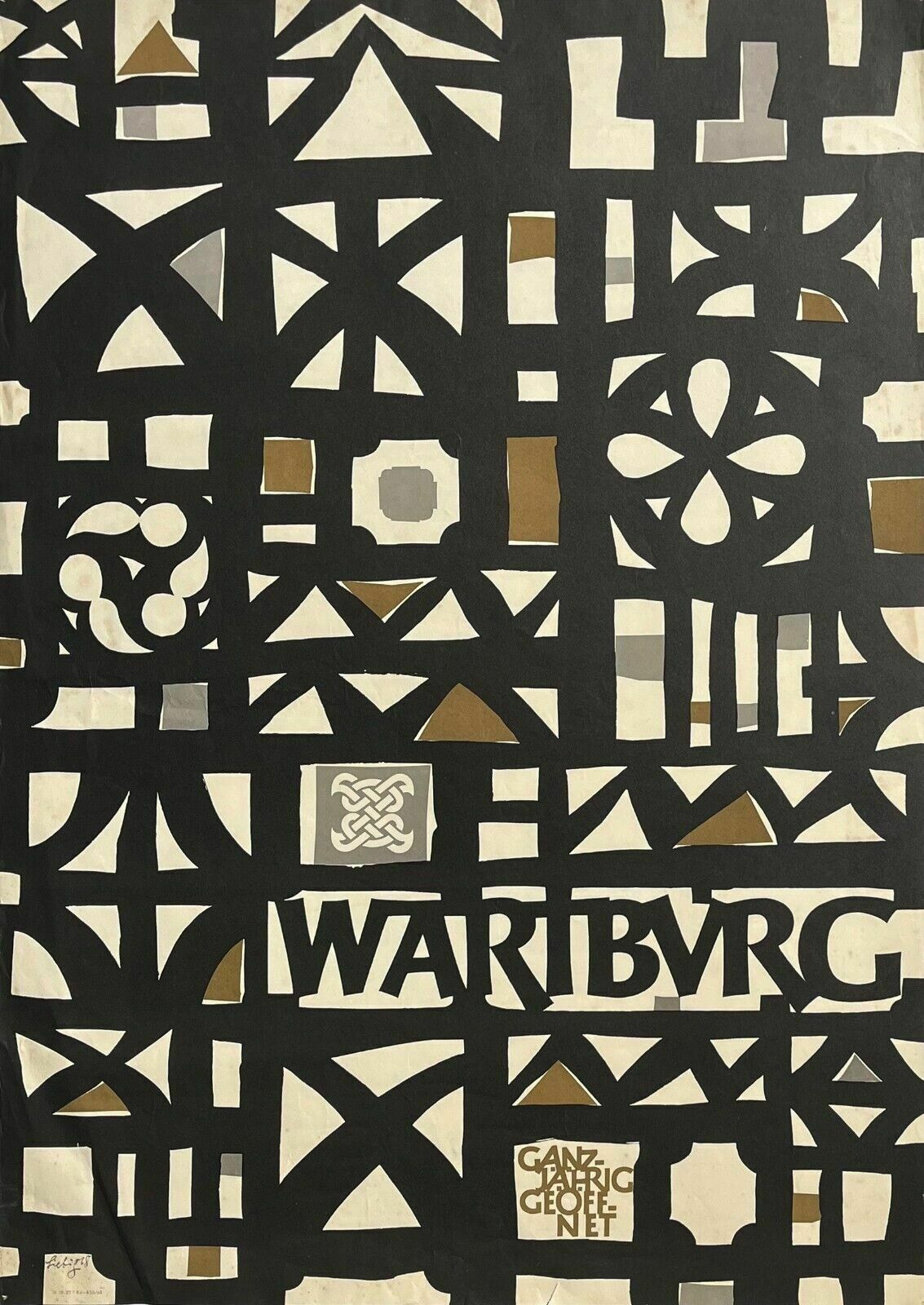 Wartburg Ganzjahrig Geoffnet 1968 Plakatt Poster Typografie Art Germany Neogotik