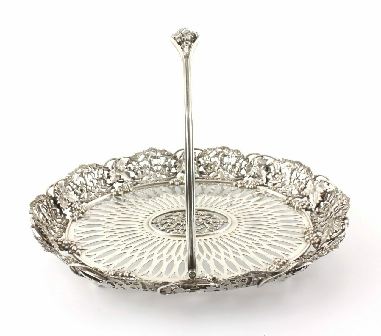 American Sterling Silver Renaissance Cake Basket. J E Caldwell & Co USA. photo furniture