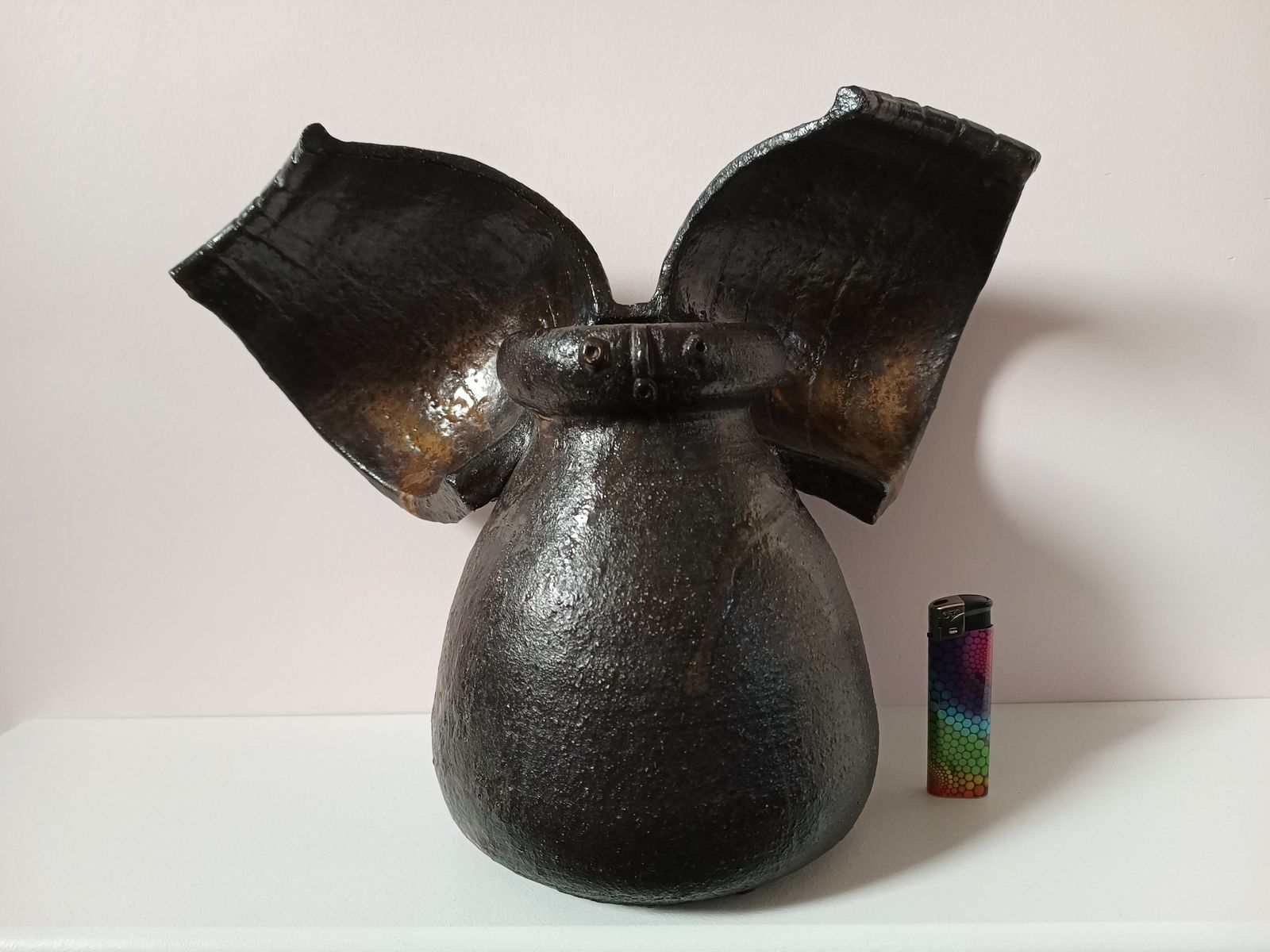 Stoneware Angel Vase With Oxide Glazes Manner Of Jacques Pouchain photo buy