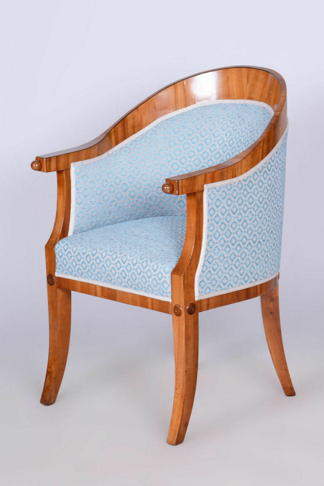 Restored Biedermeier Armchair, Cherry Tree, Oak, Austria Vienna, 1820s
