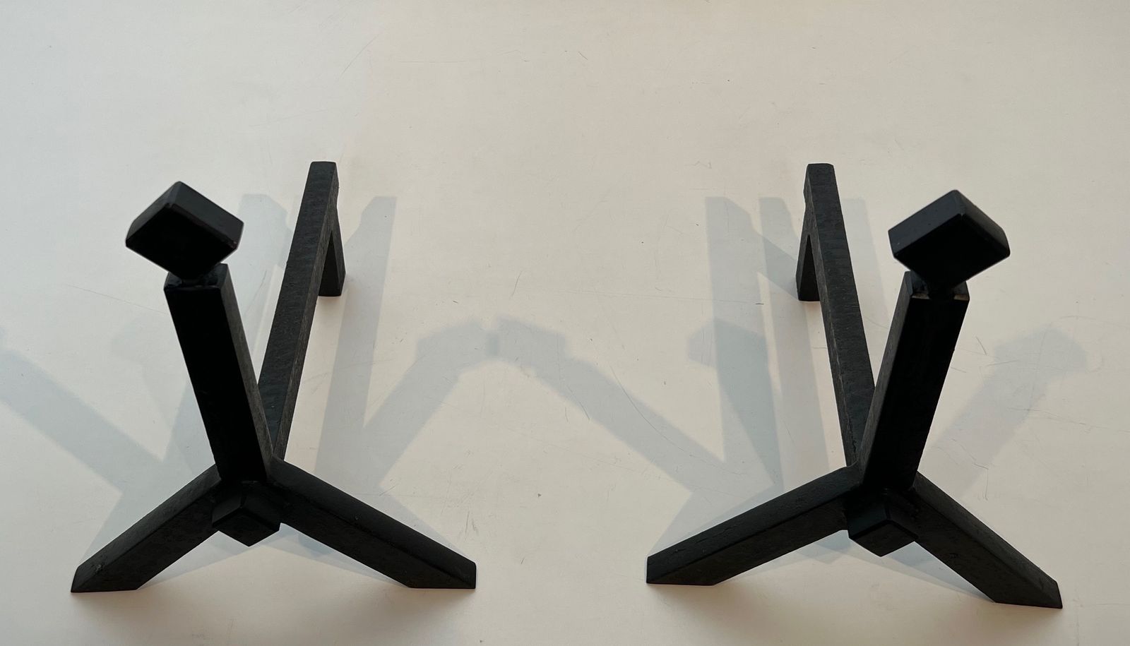 Pair Of Modernist Steel Andirons photo vinterior