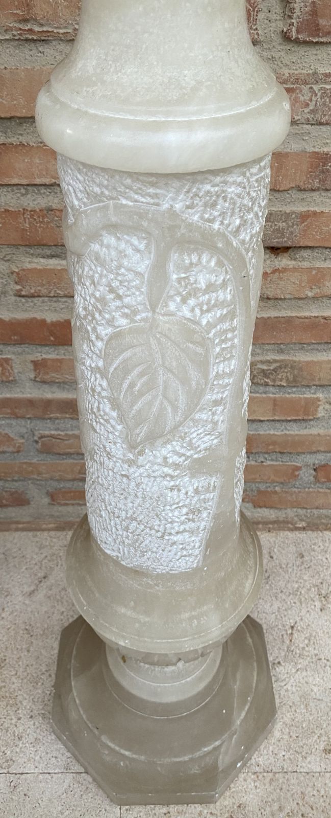 Pair Of Italian Empire Carved Carrara Marble Pedestal Tables, Sculpture Stands Or Columns photo 2690.0