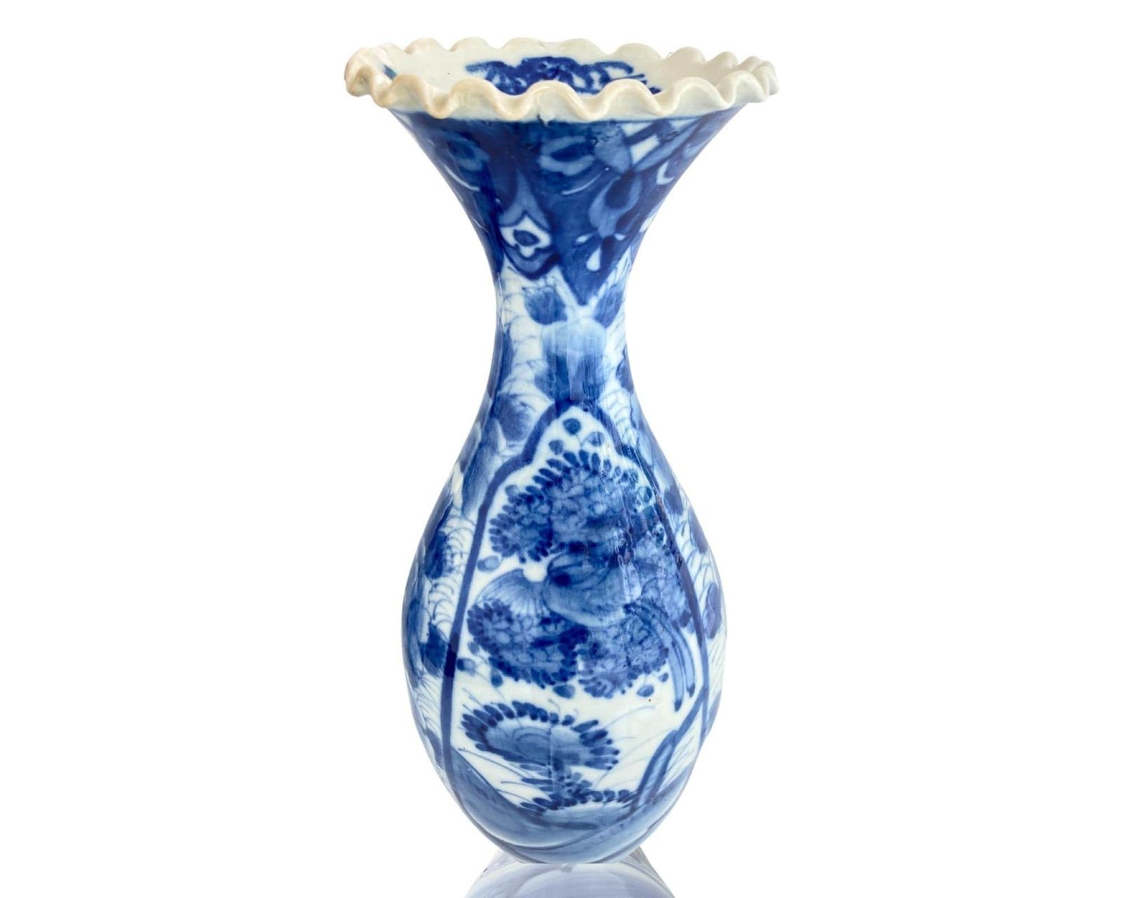 Pair Blue And White Vases | 2pcs | Antique Japanese Collar| Hand Painted | Ca 1900 photo furniture