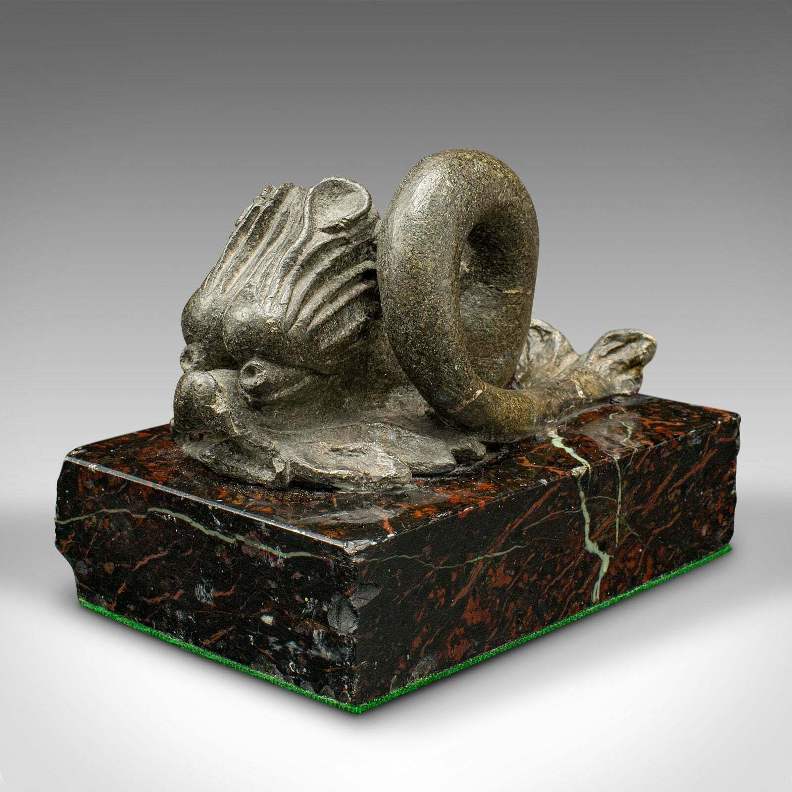 Antique Serpentine Paperweight, Chinese, Soapstone, Marble, Desktop, Victorian photo for sale
