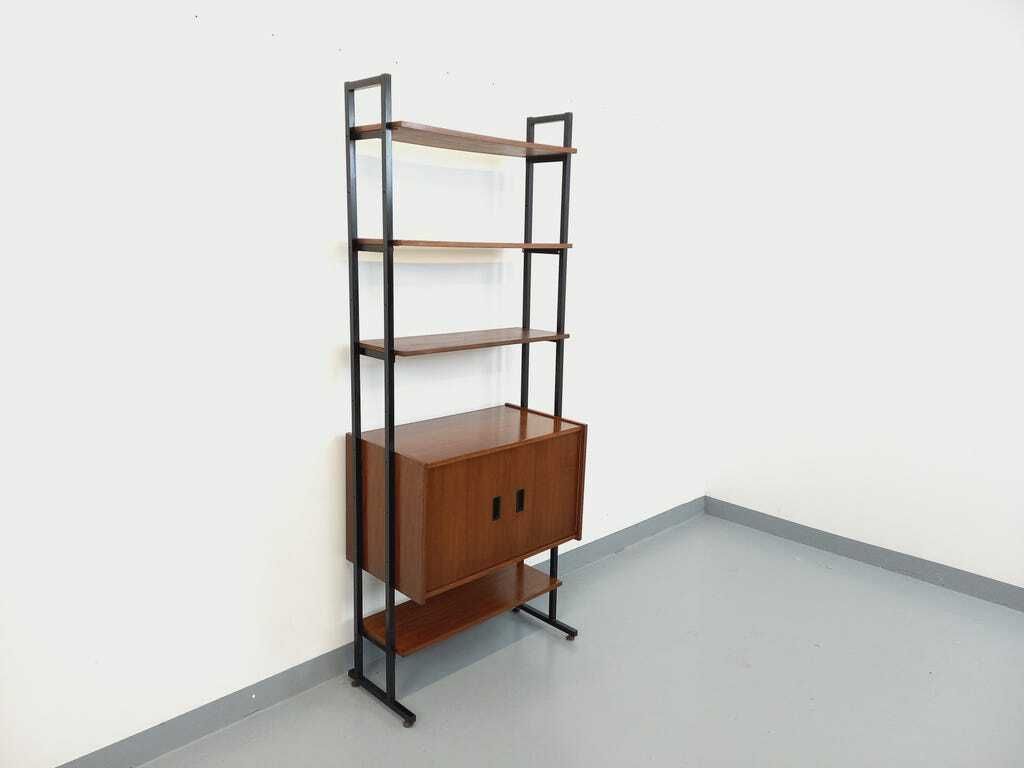 New | Teak And Metal Bookcase, 1960s