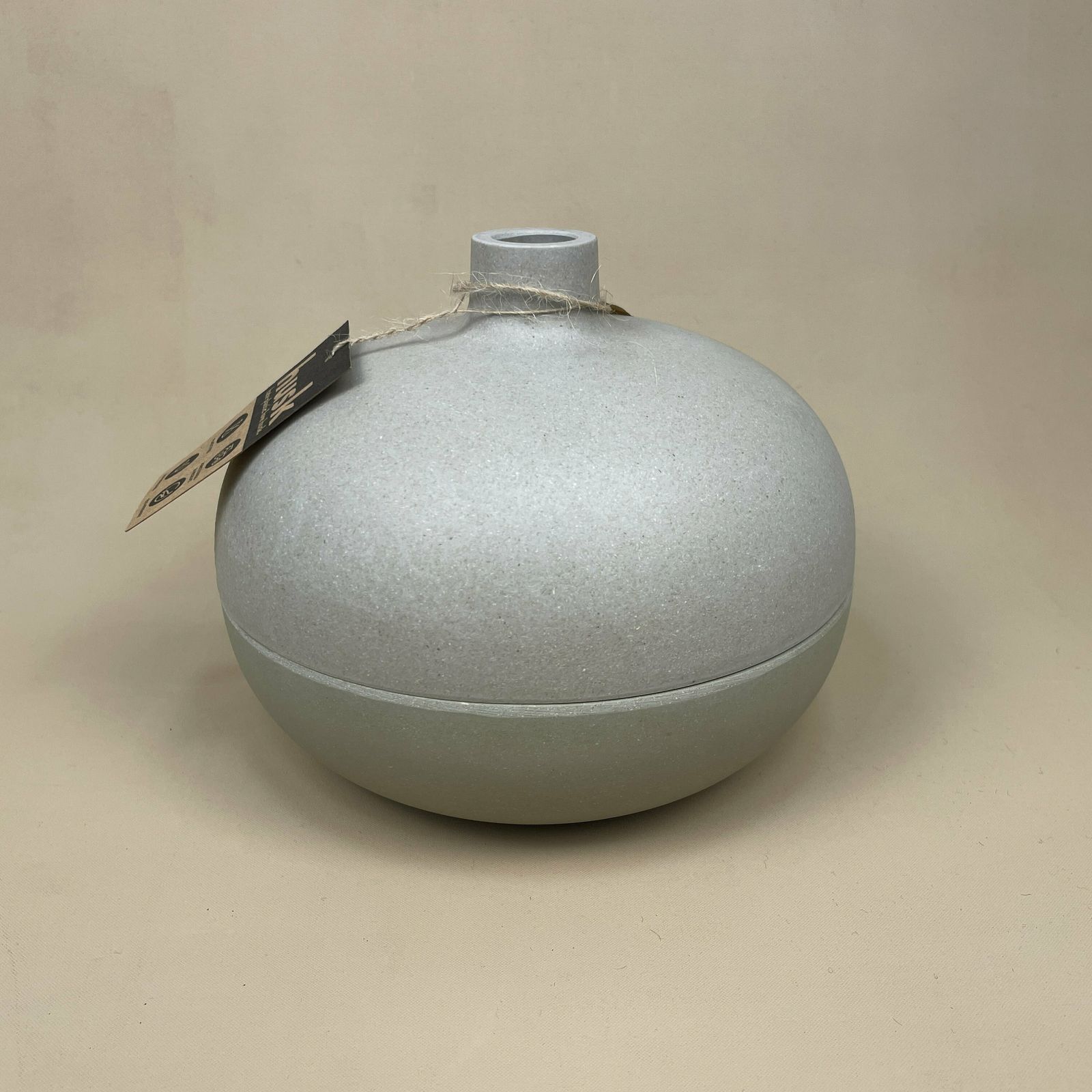 New Husk Round Pill Vase Pot Made From Bamboo Sustainable Indoor Outdoor Green Eco Friendly Circular photo 55.0