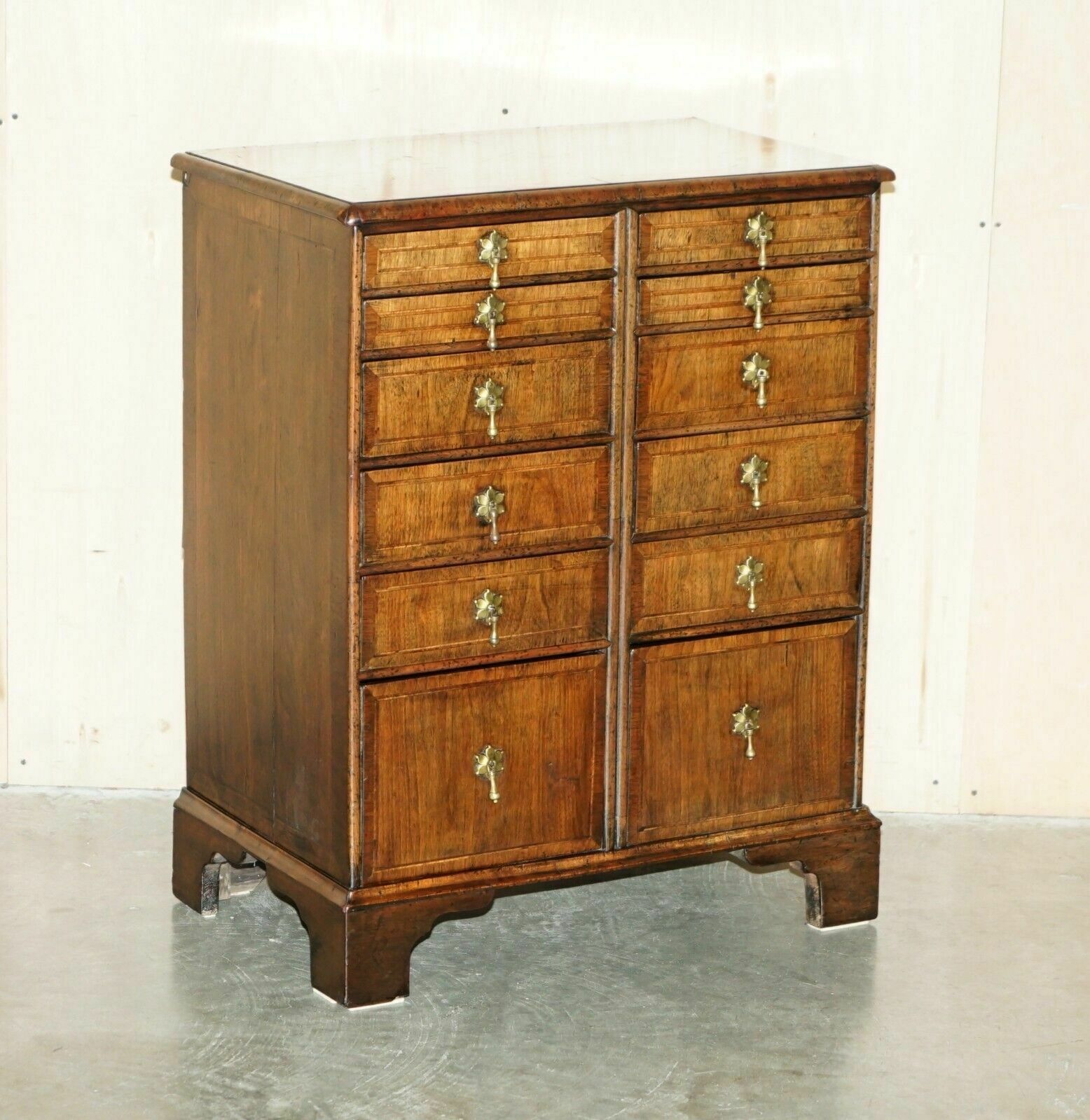 Exquisite Antique Circa 1760 Burr Walnut George III Bank / Chest Of Drawers photo furniture