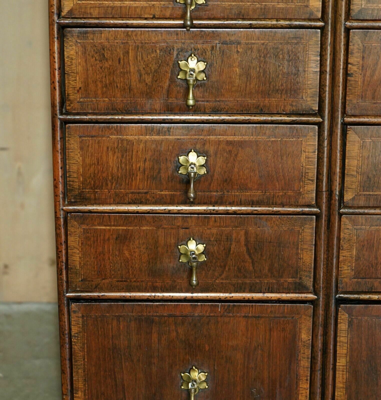 Exquisite Antique Circa 1760 Burr Walnut George III Bank / Chest Of Drawers photo 3950.0