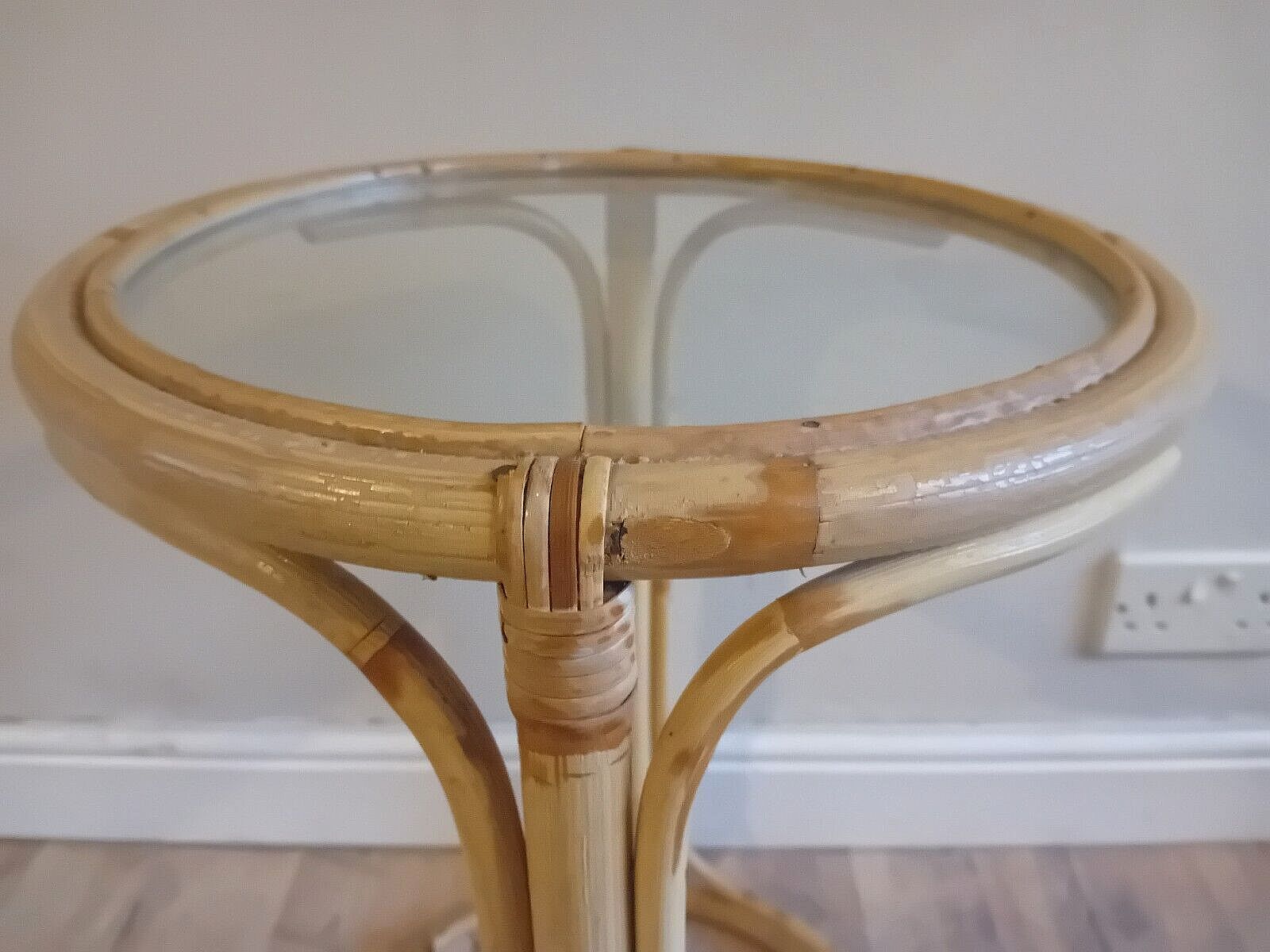Delightful 1970's Italian Bamboo Boho Chic Mid Century Drinks/Side /Coffee Table photo Furniture