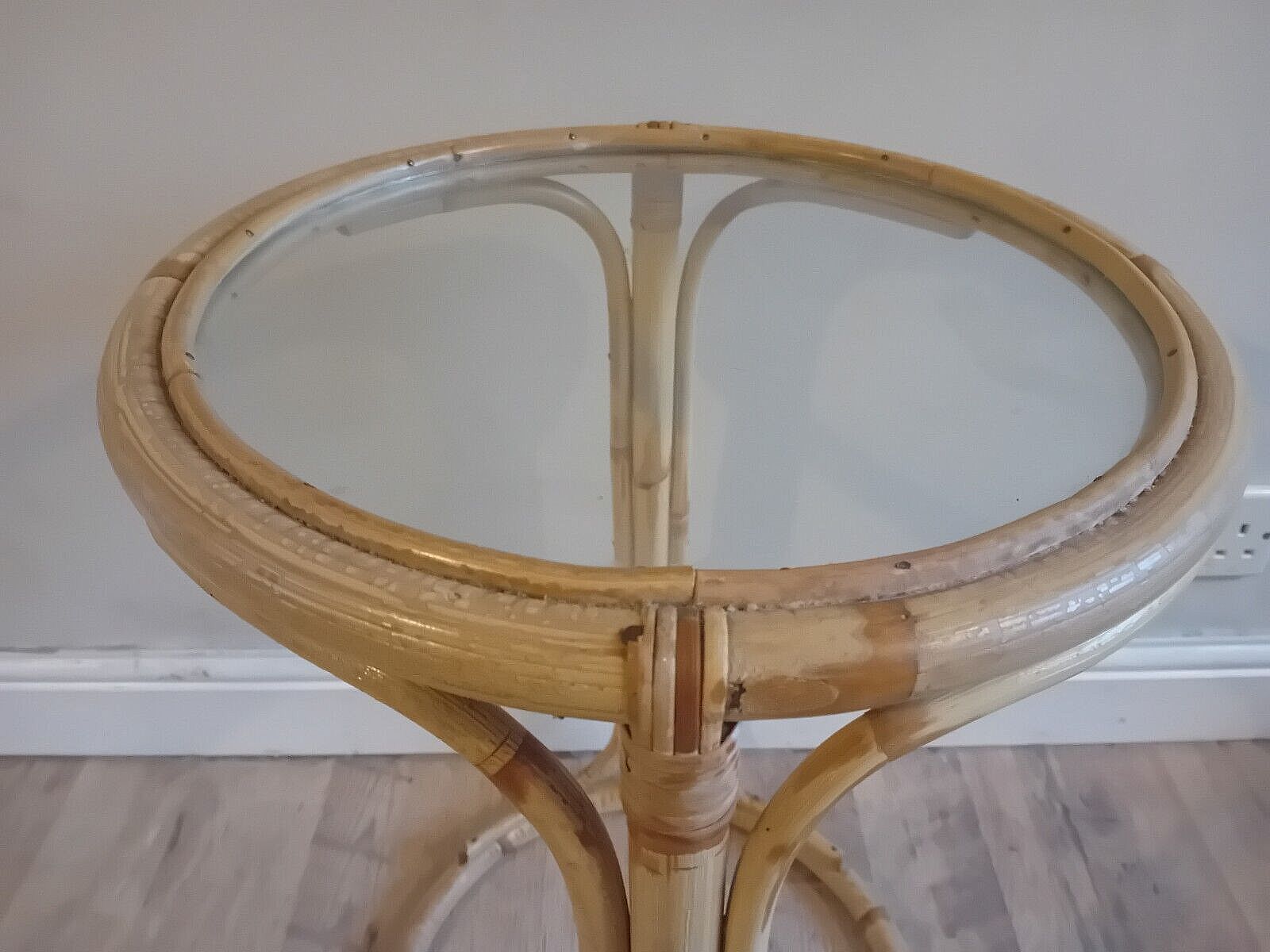 photo for sale Delightful 1970's Italian Bamboo Boho Chic Mid Century Drinks/Side /Coffee Table
