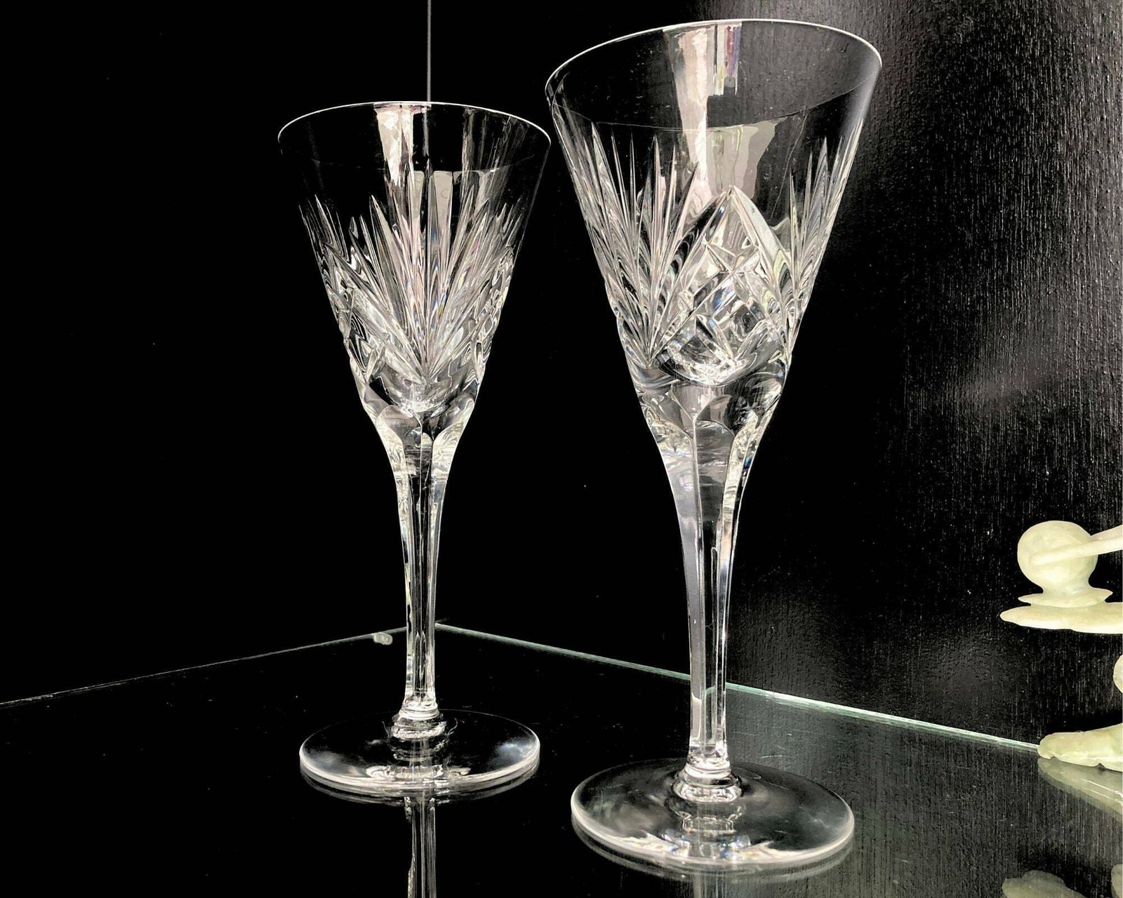 Nachtmann Nierstein Champagne Flutes | 6pcs Continental | Cut Criss Cross & Fan Design | 1965 1980 photo for sale