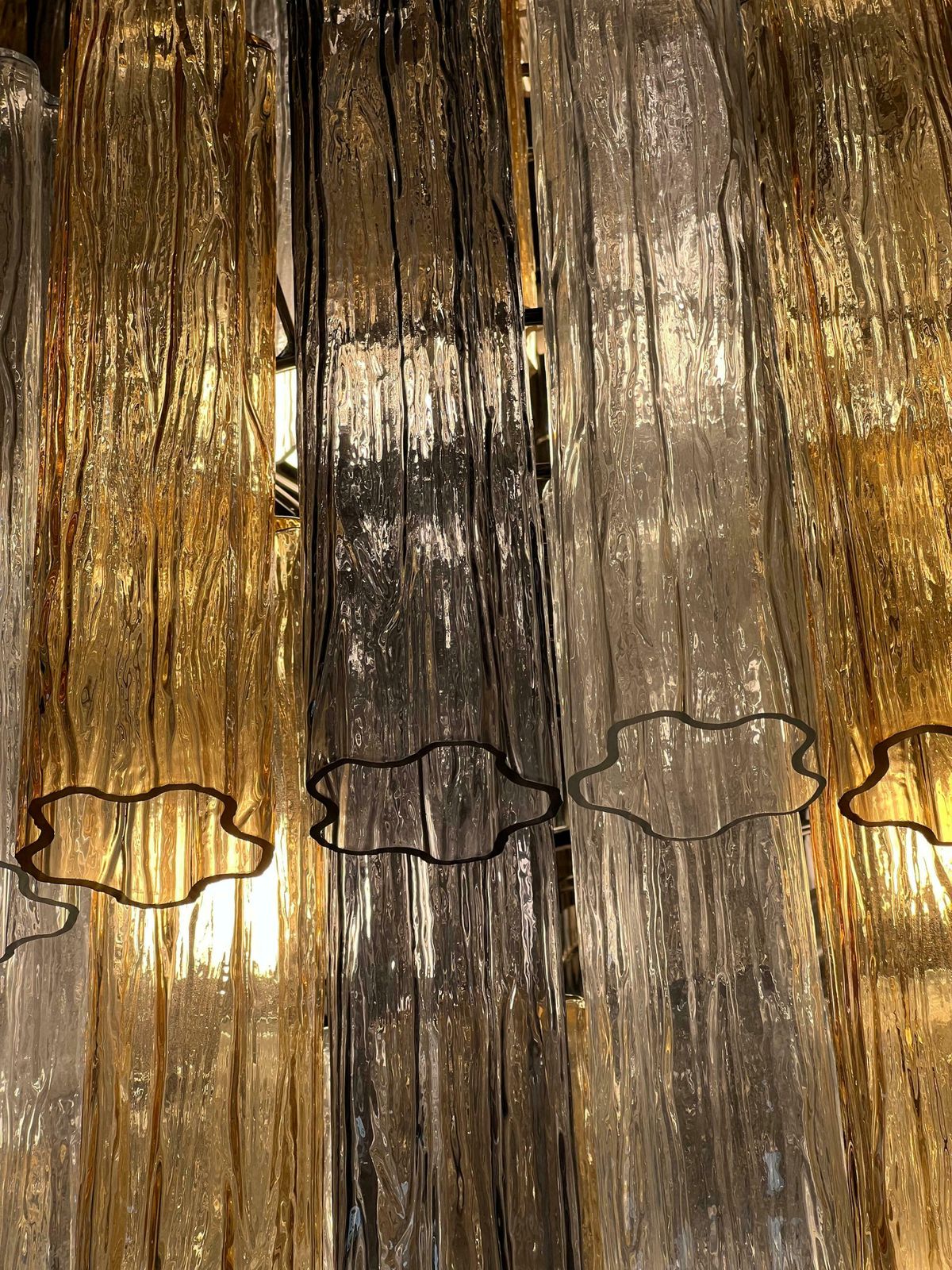 photo for sale Majestic Gold Fumé And Clear Murano Chandelier By Valentina Planta