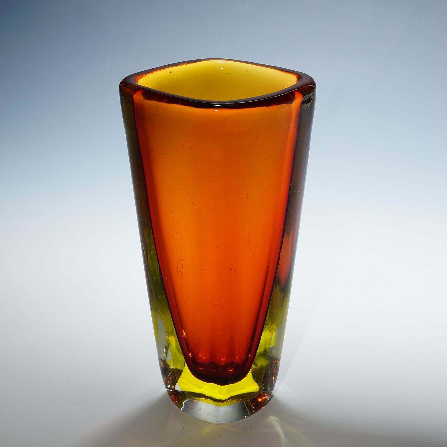 Flavio Poli For Seguso Sommerso Vase Murano Ca. 1953 photo for sale