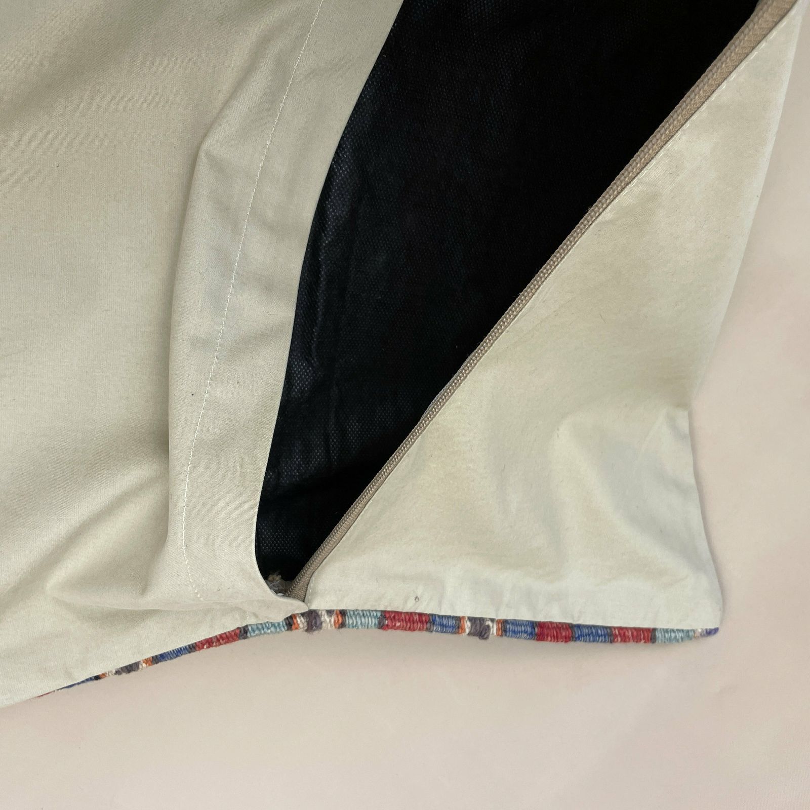 Antique Kilim Cushion Turkish Pillow Feather Filled Handwoven Striped Red Green Blue photo 55.0
