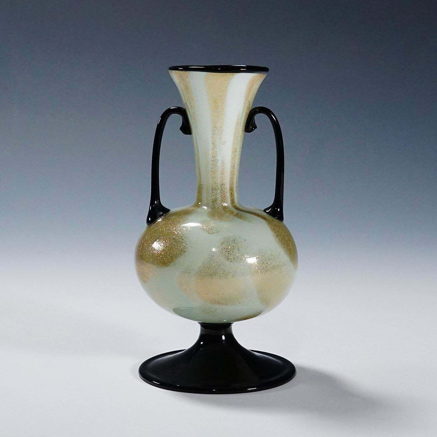 A Soffiato Glass Vase With Aventurine By Fratelli Toso (Attr.), Murano Ca. 1930s photo furniture