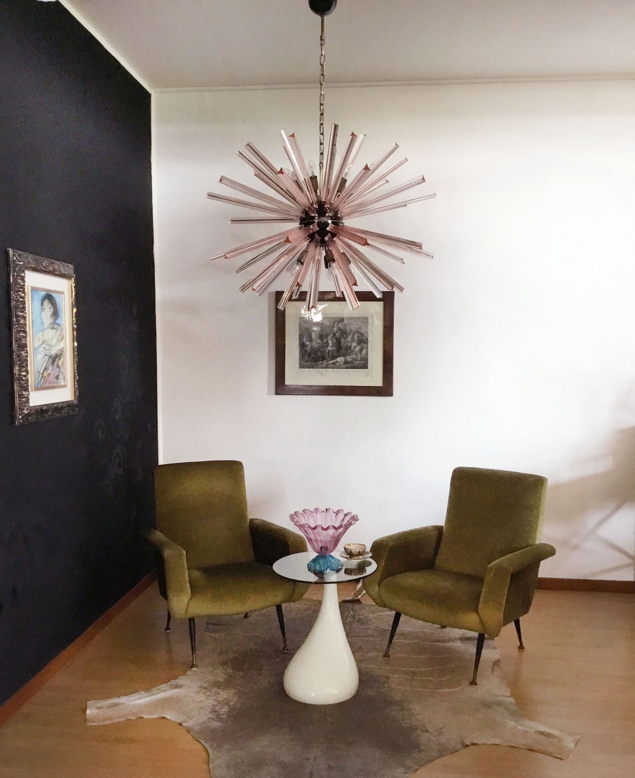 Crystal Prism Sputnik Chandeliers   50 Pink Prisms photo Lighting