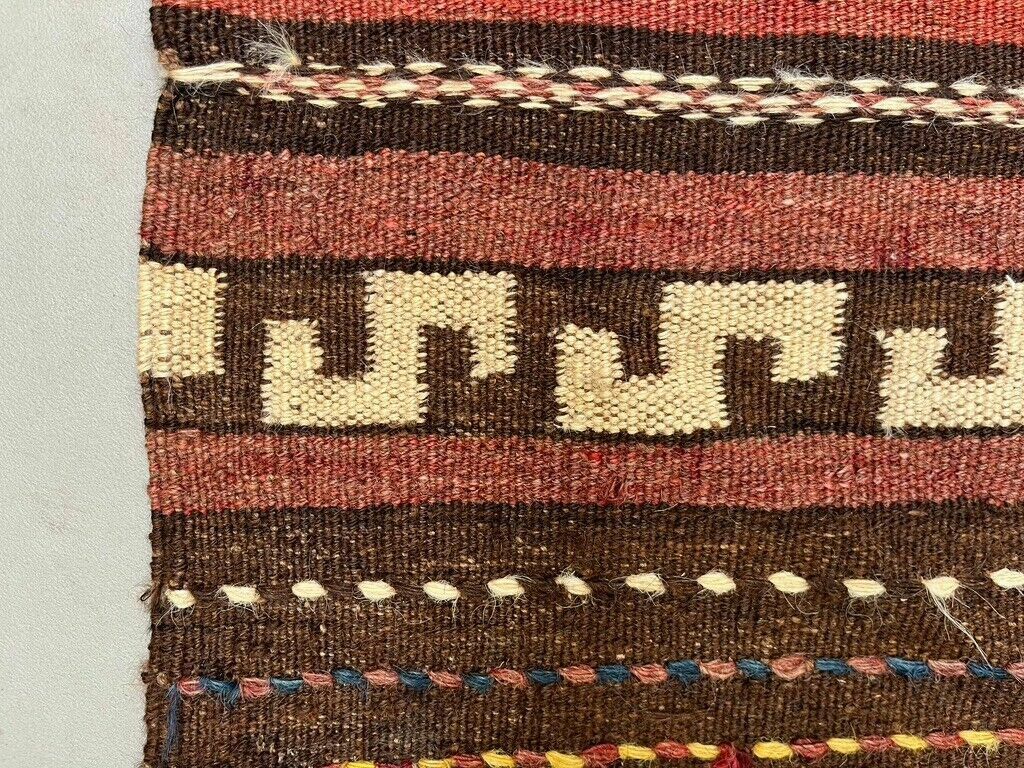Vintage Afghan Tribal Kilim Wool Rug 390x185 Cm Red, Orange, Brown, Black Large photo vintage