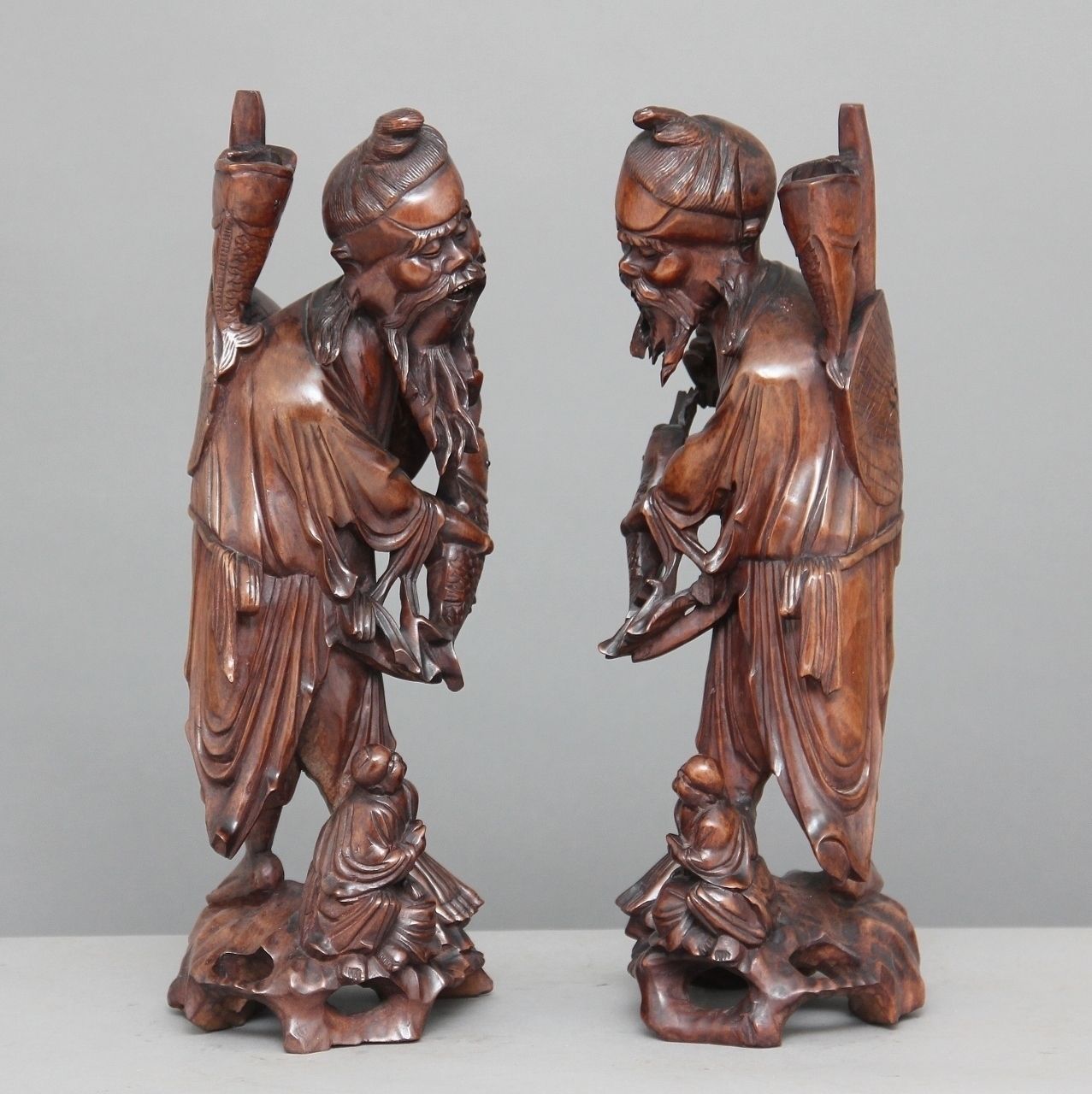 Pair 19th Century Chinese Figures photo for sale
