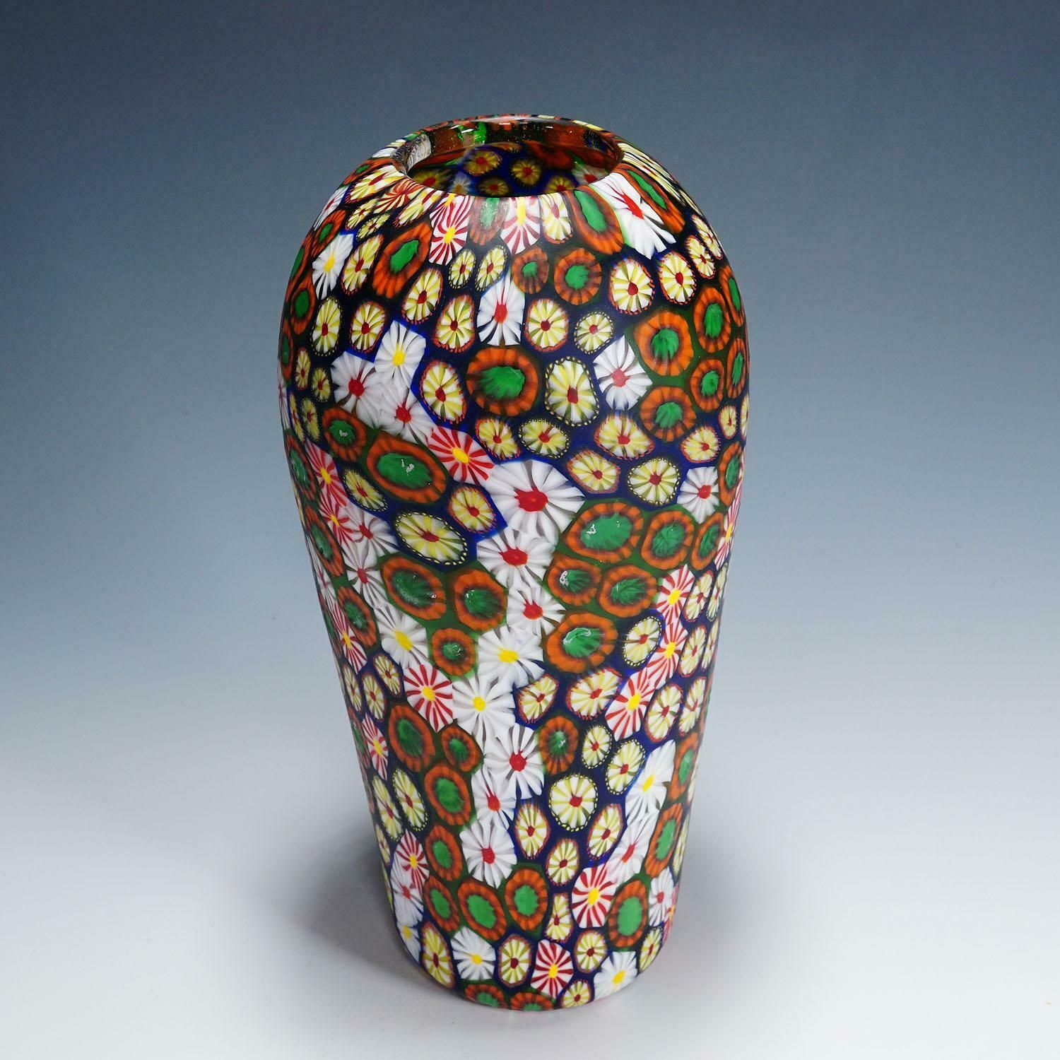 Vase With Redentore And Kiku Murrines Ermanno Toso For Fratelli Toso 1960s photo Home Decor